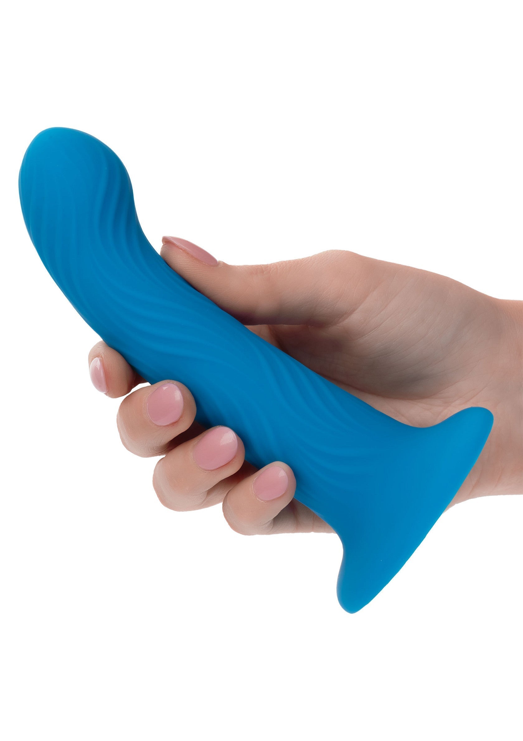 Sextoy bleu ondulé, plaisir garanti. Découvrez notre collection !; Blauw speeltje met ribbels voor extra genot. Bekijk onze collectie!; Blue toy with textured design for enhanced pleasure. Explore our collection!