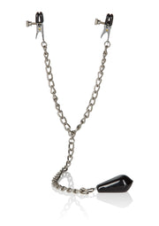 Pinces à tétons avec chaîne et poids. Accessoire érotique pour des jeux de sensations.; Tepelklemmen met ketting en gewicht. Erotisch accessoire voor sensatiespelletjes.; Nipple clamps with chain and weight. Erotic accessory for sensation play.