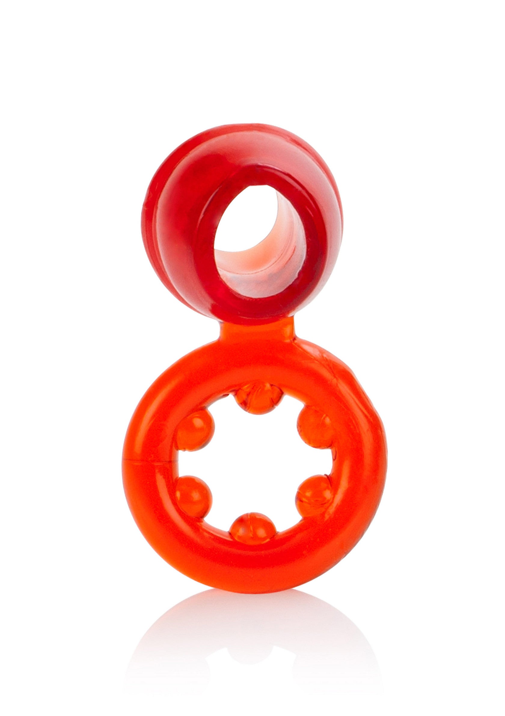 Anneau vibrant rouge pour plus de plaisir et de sensations fortes.; Rode vibrerende ring voor meer plezier en intense sensaties.; Red vibrating ring for enhanced pleasure and intense sensations.