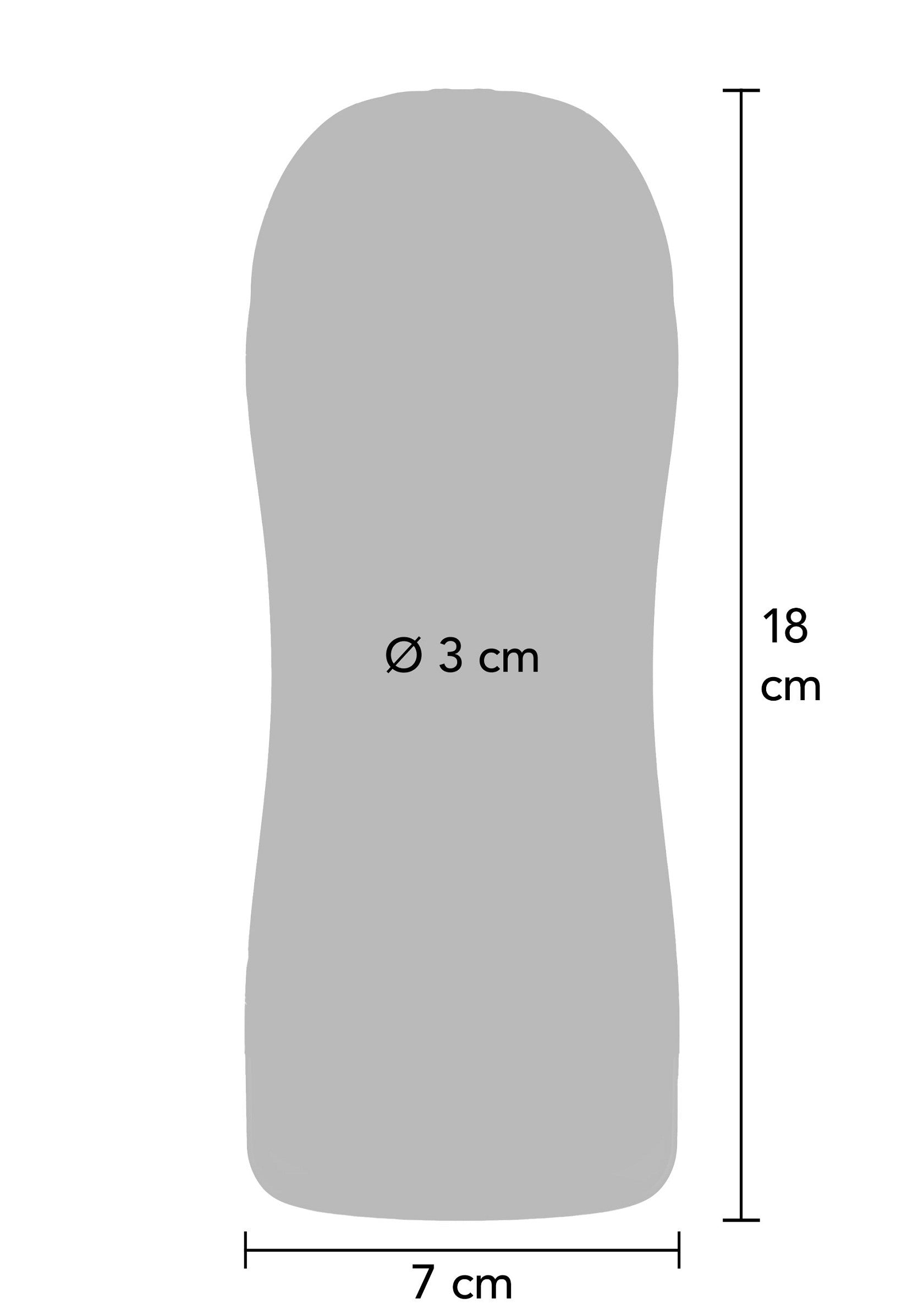 Schéma technique d'un objet, dimensions: 18 cm x 7 cm, diamètre intérieur: 3 cm. Idéal pour vérifier la compatibilité.; Technische tekening van een object, afmetingen: 18 cm x 7 cm, binnendiameter: 3 cm. Ideaal om compatibiliteit te controleren.; Technical drawing of an object, dimensions: 18 cm x 7 cm, inner diameter: 3 cm. Ideal for checking compatibility.