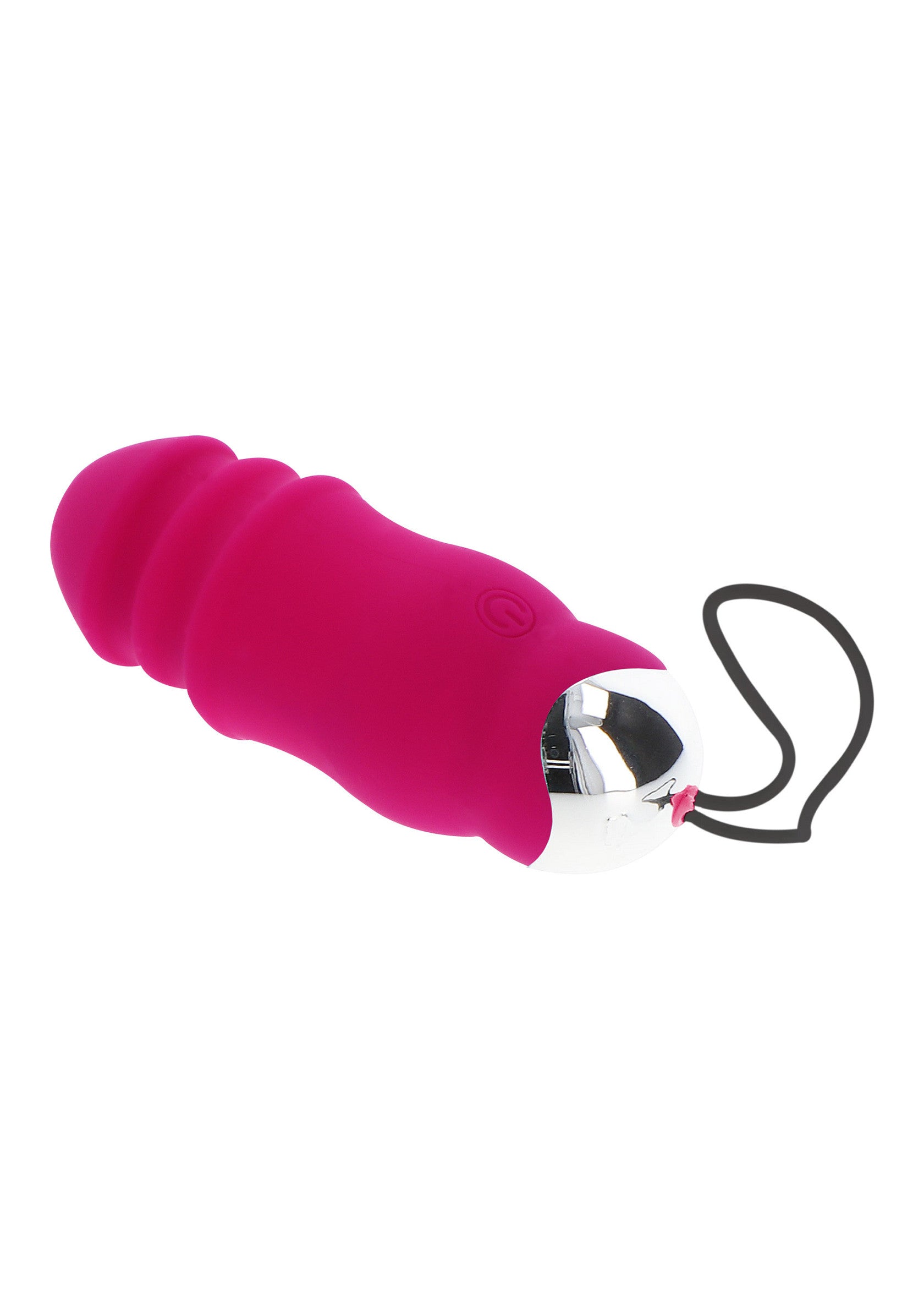 Vibromasseur rose vibrant pour le plaisir personnel, avec une perle rotative et une dragonne pratique.; Vibrerende roze vibrator voor persoonlijk plezier, met draaiende parel en handige polsband.; Vibrating pink vibrator for personal pleasure, featuring a rotating bead and a convenient wrist strap.