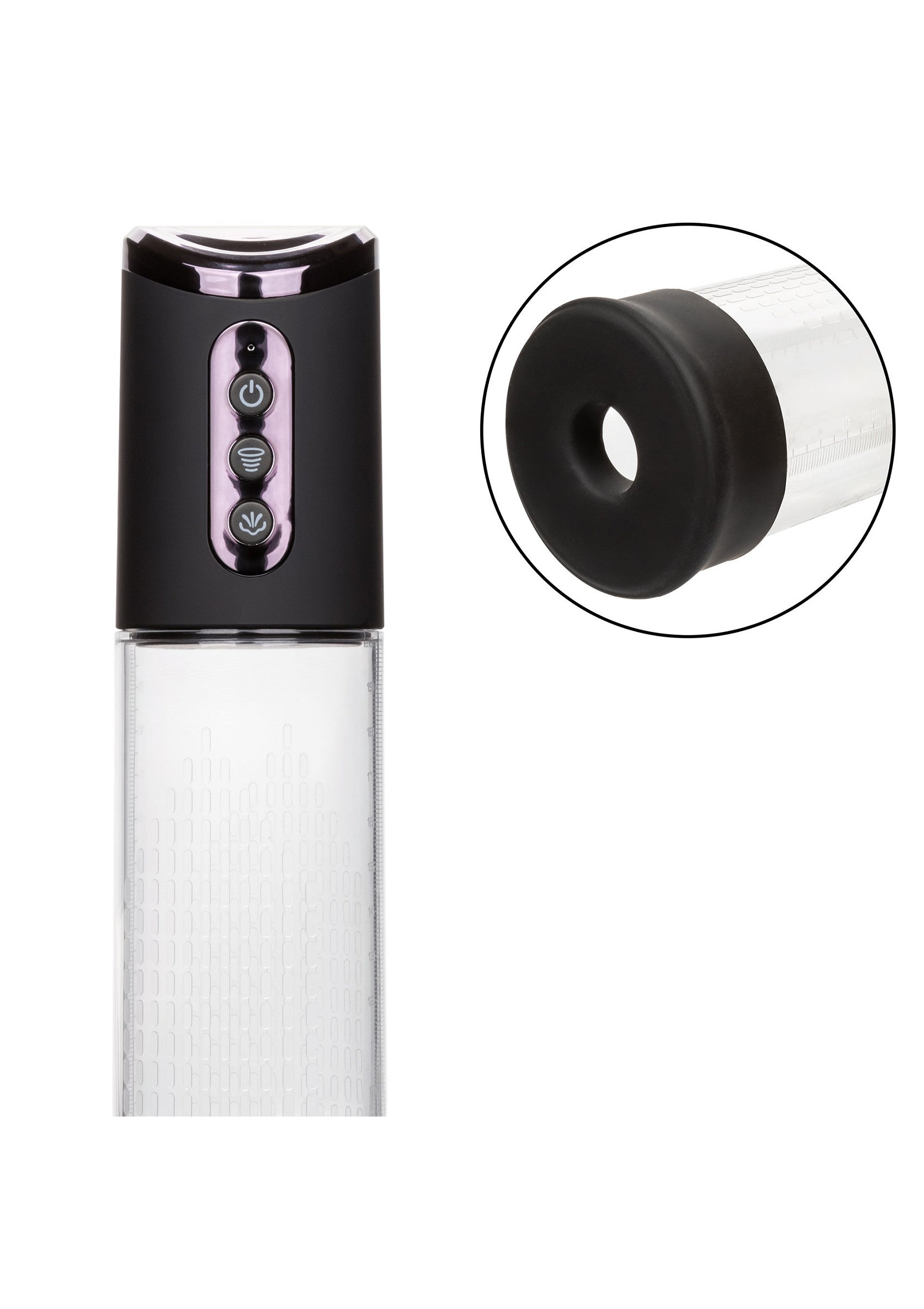 Pompe à pénis électrique pour une augmentation du plaisir et de la taille.; Elektrische penis pomp voor meer plezier en grootte.; Electric penis pump for pleasure and size enhancement.