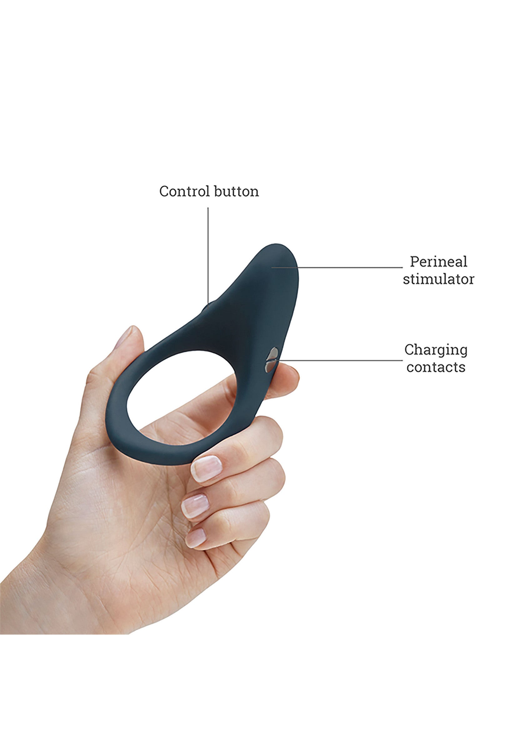 Anneau pénien vibrant rechargeable pour une stimulation intense.; Oplaadbare vibrerende penisring voor intense stimulatie.; Rechargeable vibrating cock ring for intense stimulation.
