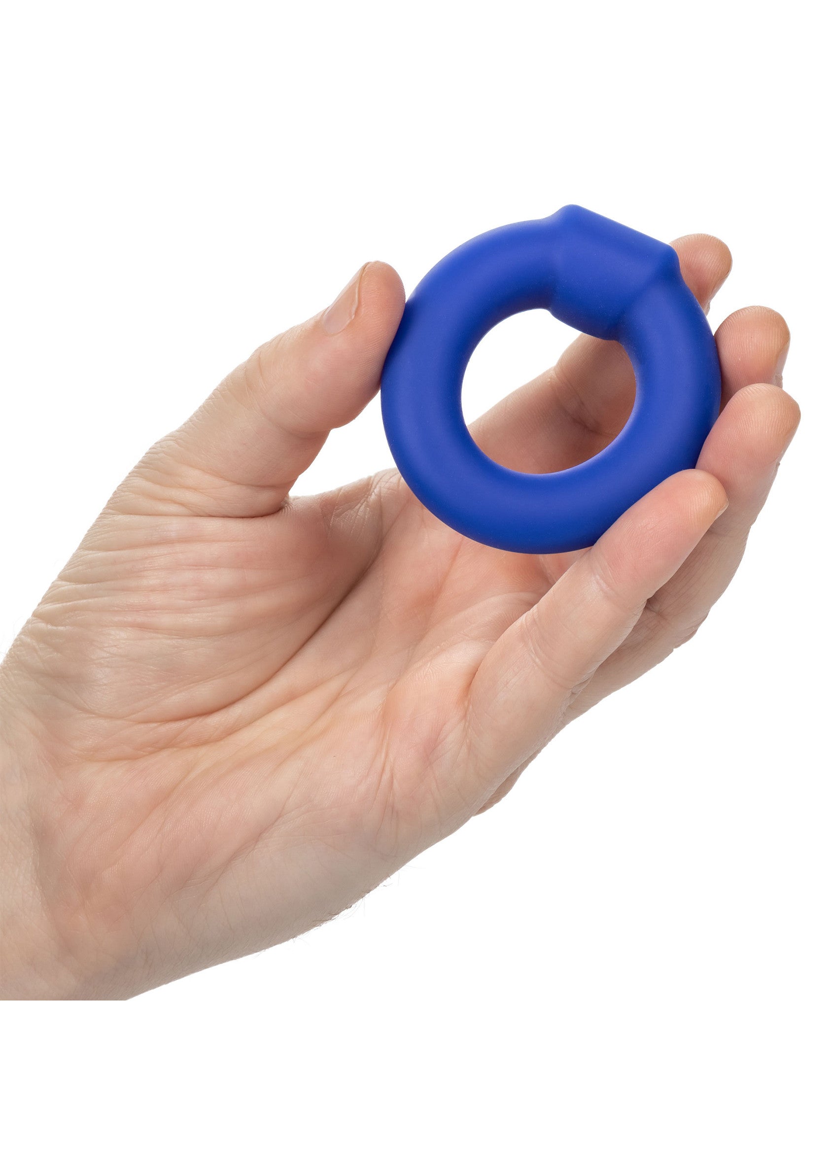 Anneau pénien bleu en silicone, pour plus de plaisir et d'endurance.; Blauwe penisring van siliconen, voor meer plezier en uithoudingsvermogen.; Blue silicone cock ring for enhanced pleasure and endurance.
