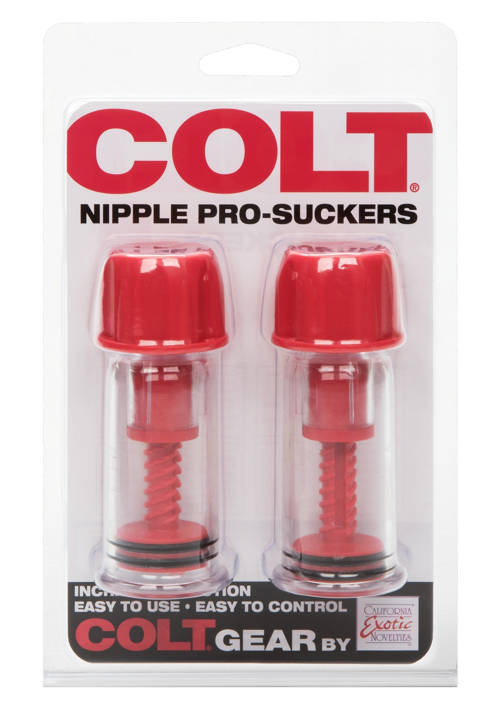 Stimulateurs de tétons Colt Nipple Pro-Suckers pour un plaisir intense et contrôlé. Faciles à utiliser.; Colt Nipple Pro-Suckers tepelstimulators voor intense en gecontroleerde genot. Makkelijk in gebruik.; Colt Nipple Pro-Suckers nipple stimulators for intense, controlled pleasure. Easy to use.