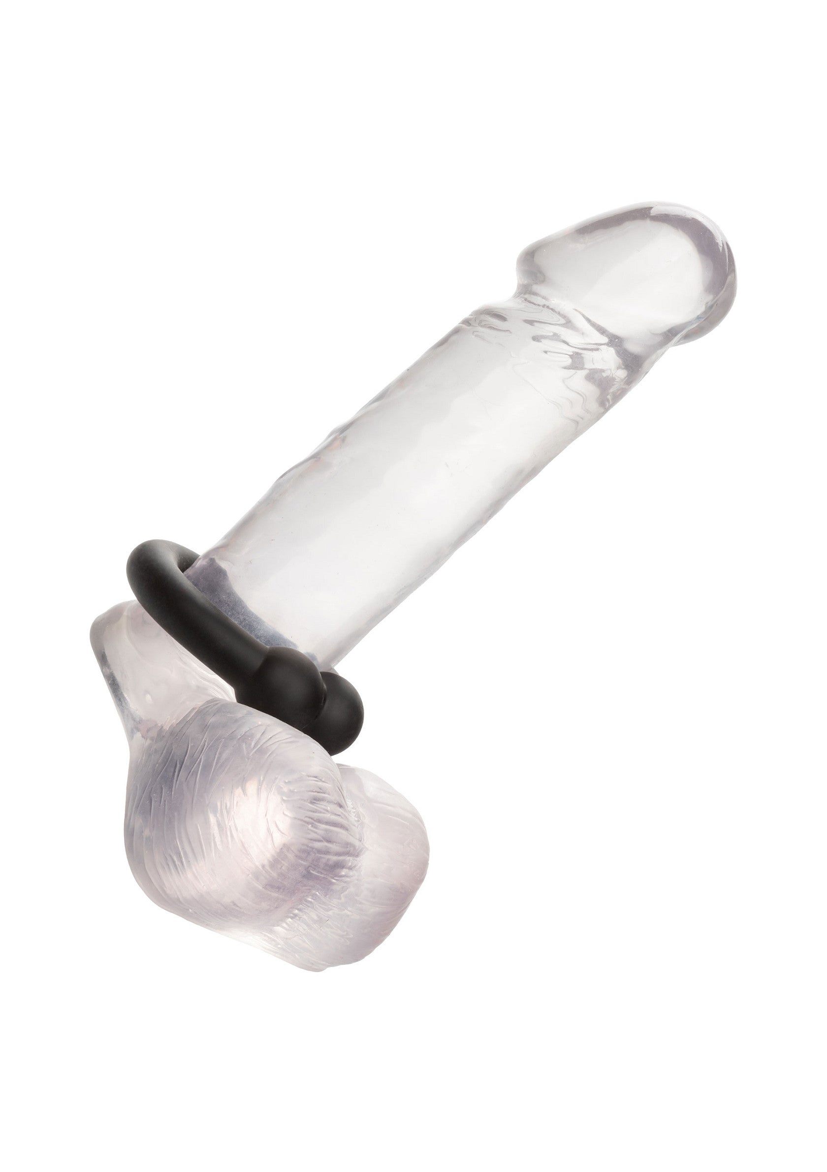 Pénis transparent avec anneau noir. Pour un plaisir intense et sûr.; Transparante penis met zwarte ring. Voor intens en veilig plezier.; Transparent penis with black ring. For intense and safe pleasure.