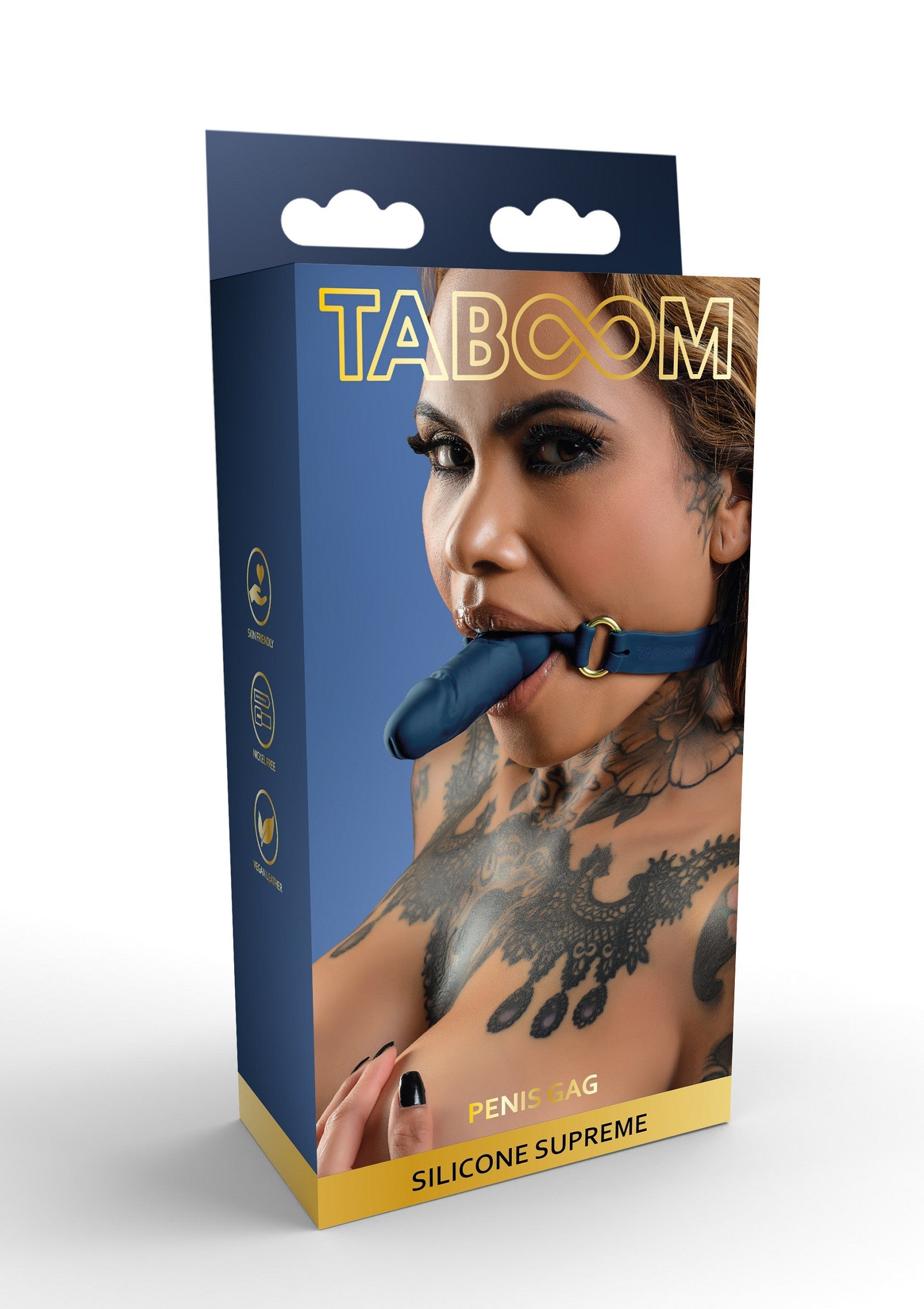 Taboom Penis Gag Silicone Supreme. Découvrez le plaisir interdit avec cet accessoire audacieux et de haute qualité.; Taboom Penis Gag Silicone Supreme. Ontdek verboden plezier met dit gedurfde accessoire van hoge kwaliteit.; Taboom Penis Gag Silicone Supreme. Explore forbidden pleasure with this bold, high-quality accessory.
