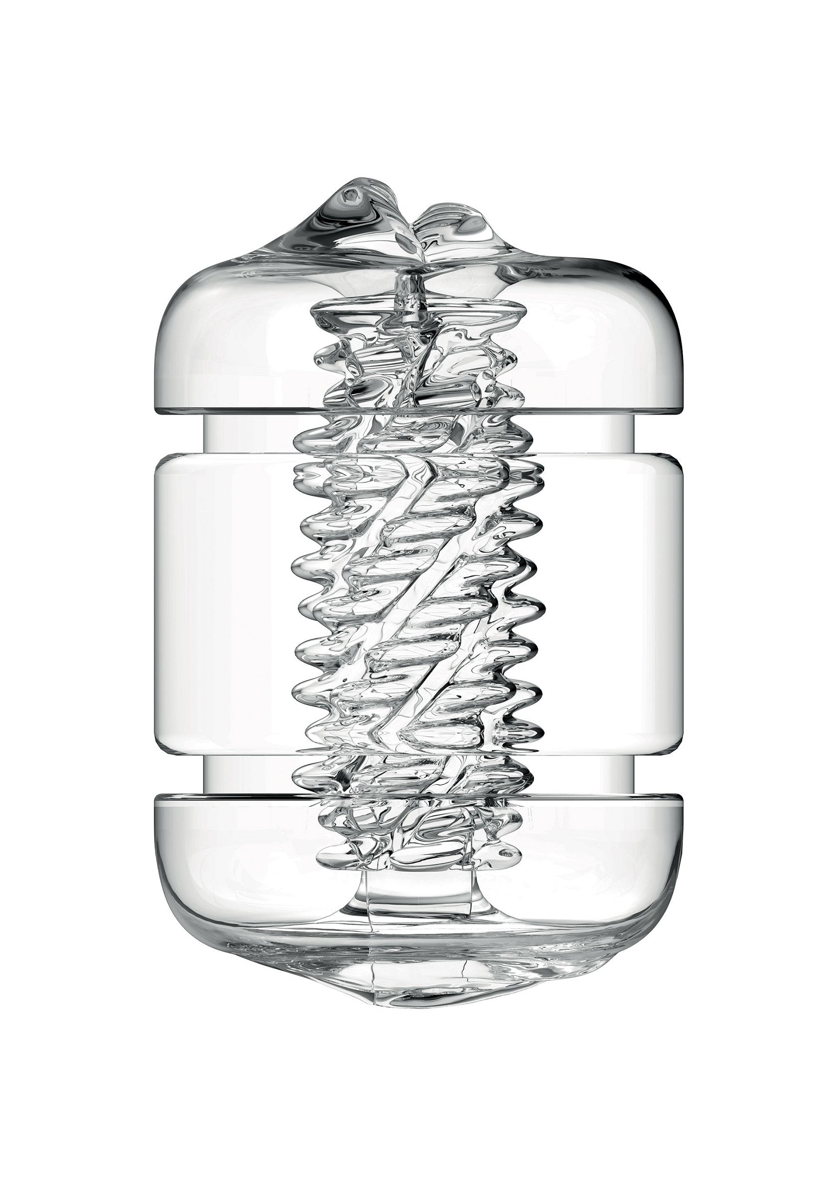 Manchon de masturbation transparent avec une spirale interne texturée pour des sensations intenses.; Transparante masturbatie sleeve met een getextureerde interne spiraal voor intense sensaties.; Clear masturbation sleeve with textured internal spiral for intense sensations.