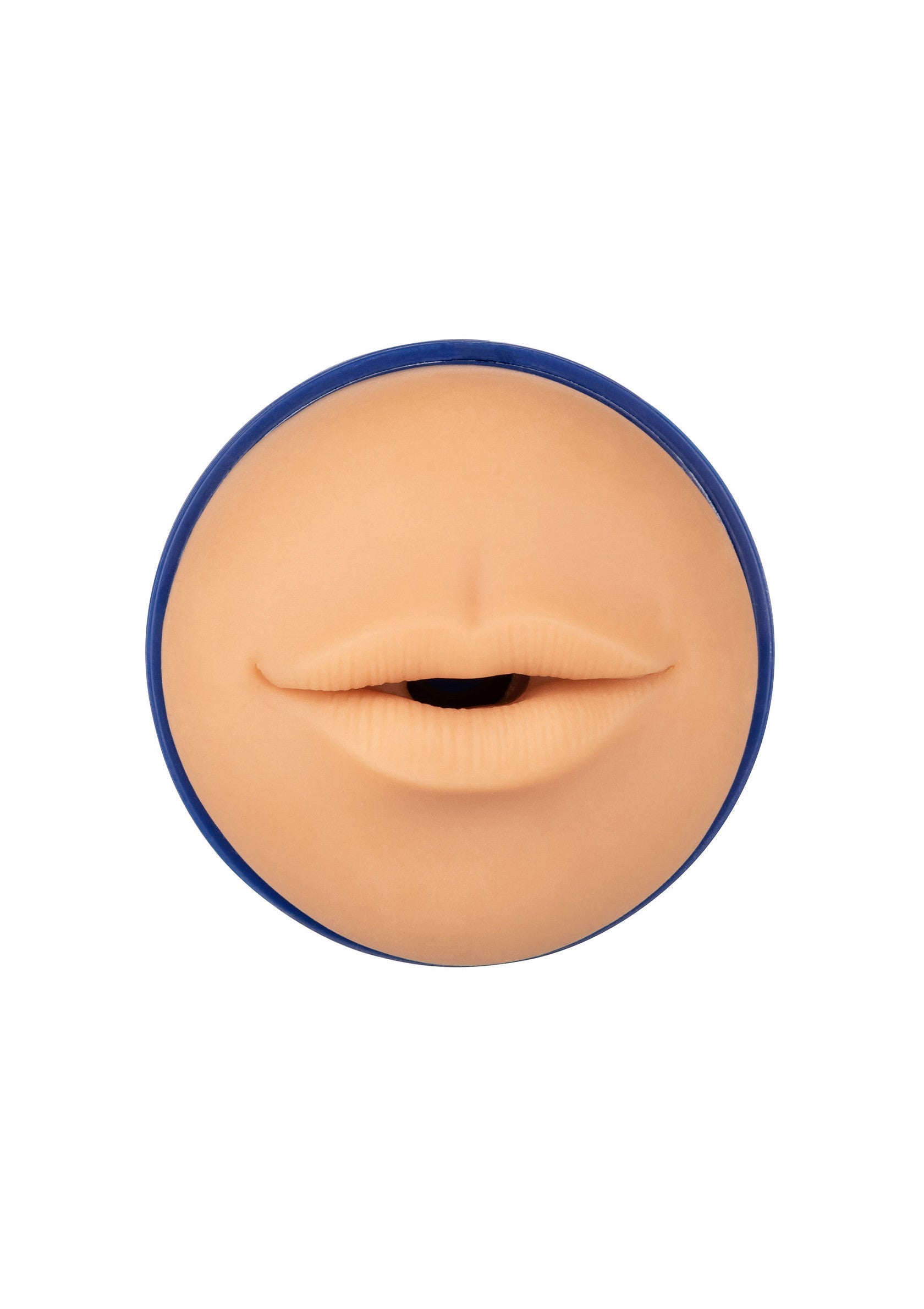 Sleeve à lèvres réaliste avec une bouche ouverte pour le plaisir masculin.; Realistische sleeve met open lippen voor mannelijk genot.; Realistic lips sleeve with open mouth for male pleasure.