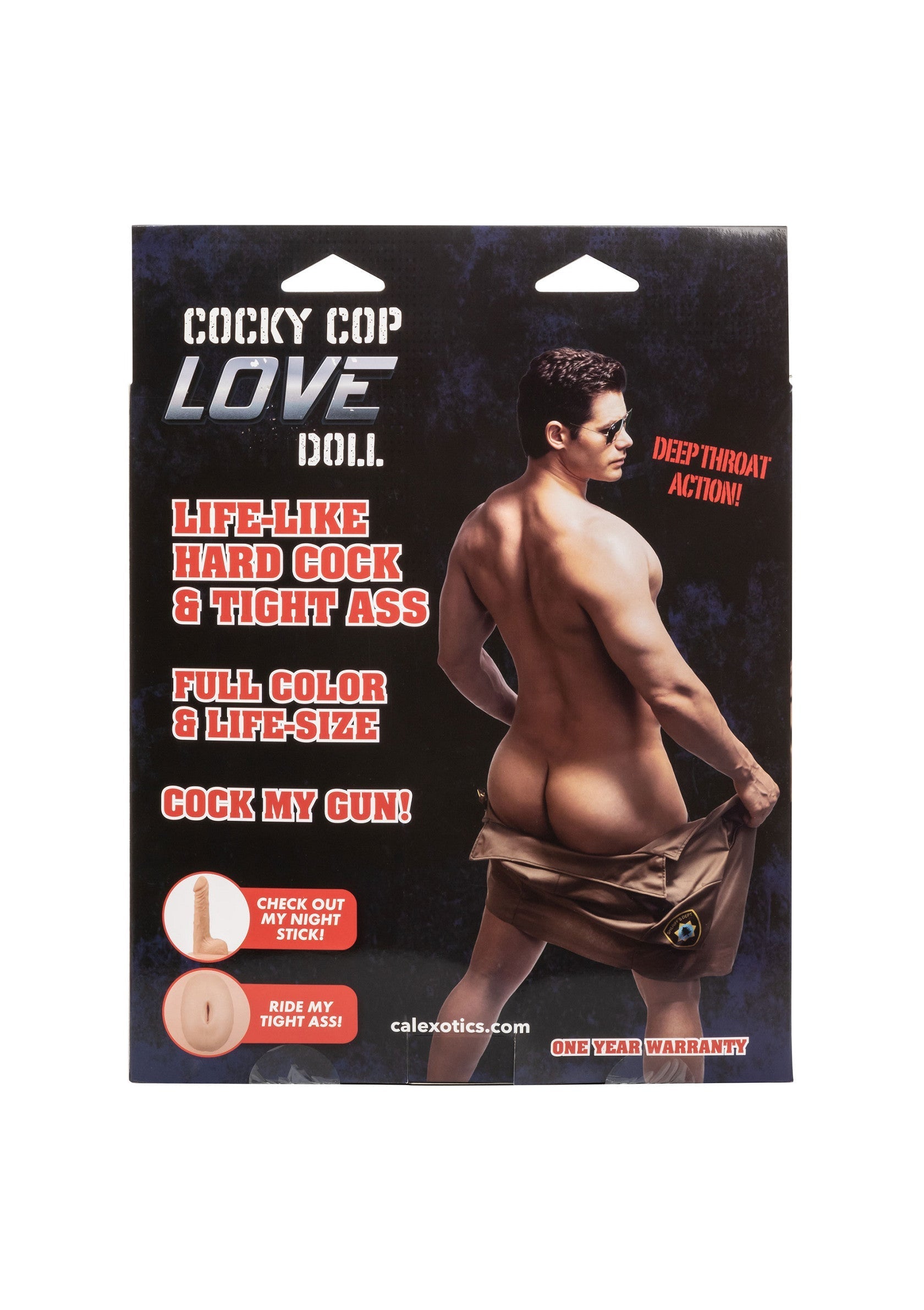 Poupée d'amour Cocky Cop pour adultes. Jouet coquin avec un policier déshabillé.; Cocky Cop love doll voor volwassenen. Stout speeltje met een uitkledende agent.; Cocky Cop love doll for adults. Naughty toy with a stripping police officer.