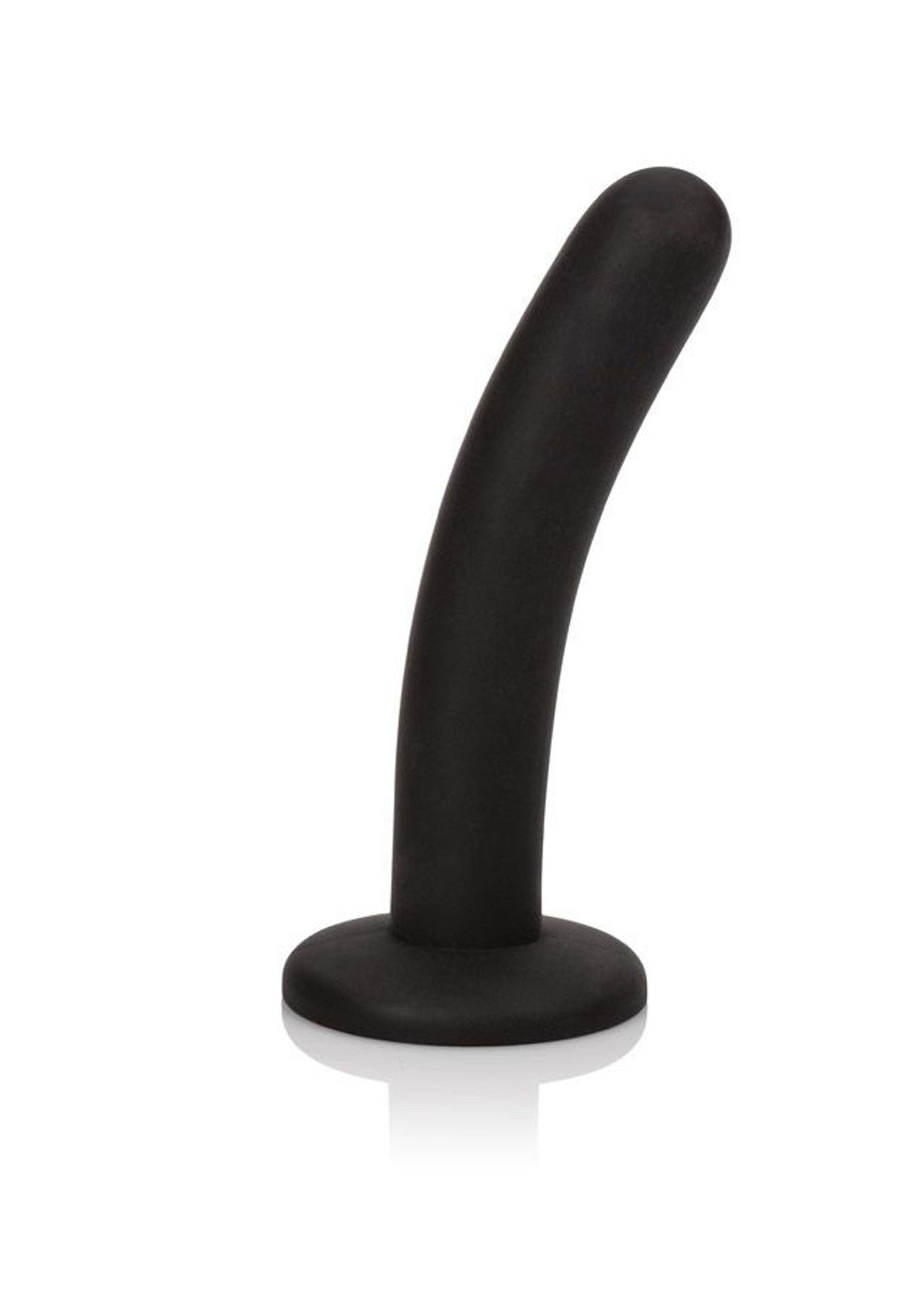 Gode noir incurvé avec base ventouse pour une utilisation mains libres.; Zwarte gebogen dildo met zuignap voor handsfree gebruik.; Black curved dildo with suction cup base for hands-free use.