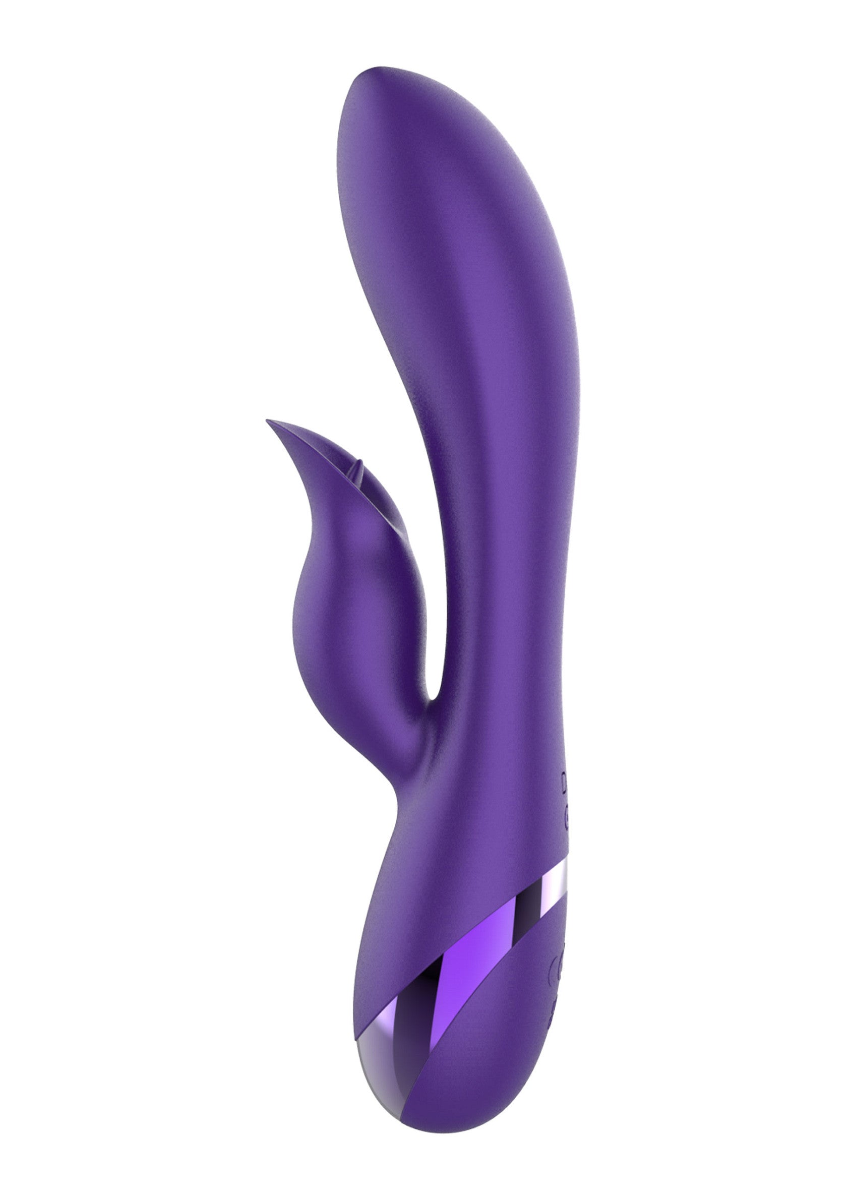 Vibrateur violet élégant pour le plaisir féminin.; Elegante paarse vibrator voor vrouwelijk genot.; Sleek purple vibrator for female pleasure.