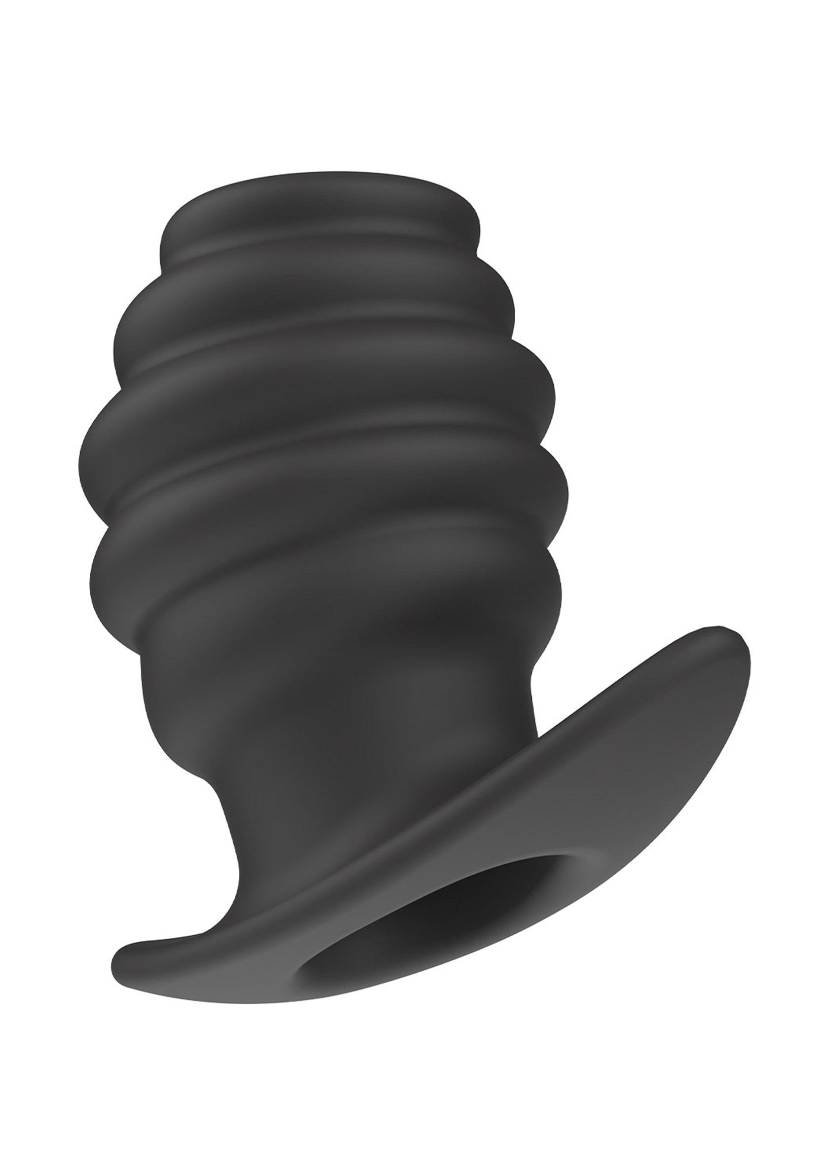 Plug anal texturé noir avec base pour une insertion confortable et un plaisir intense.; Zwarte getextureerde anale plug met basis voor comfortabele insertie en intens genot.; Black textured anal plug with base for comfortable insertion and intense pleasure.