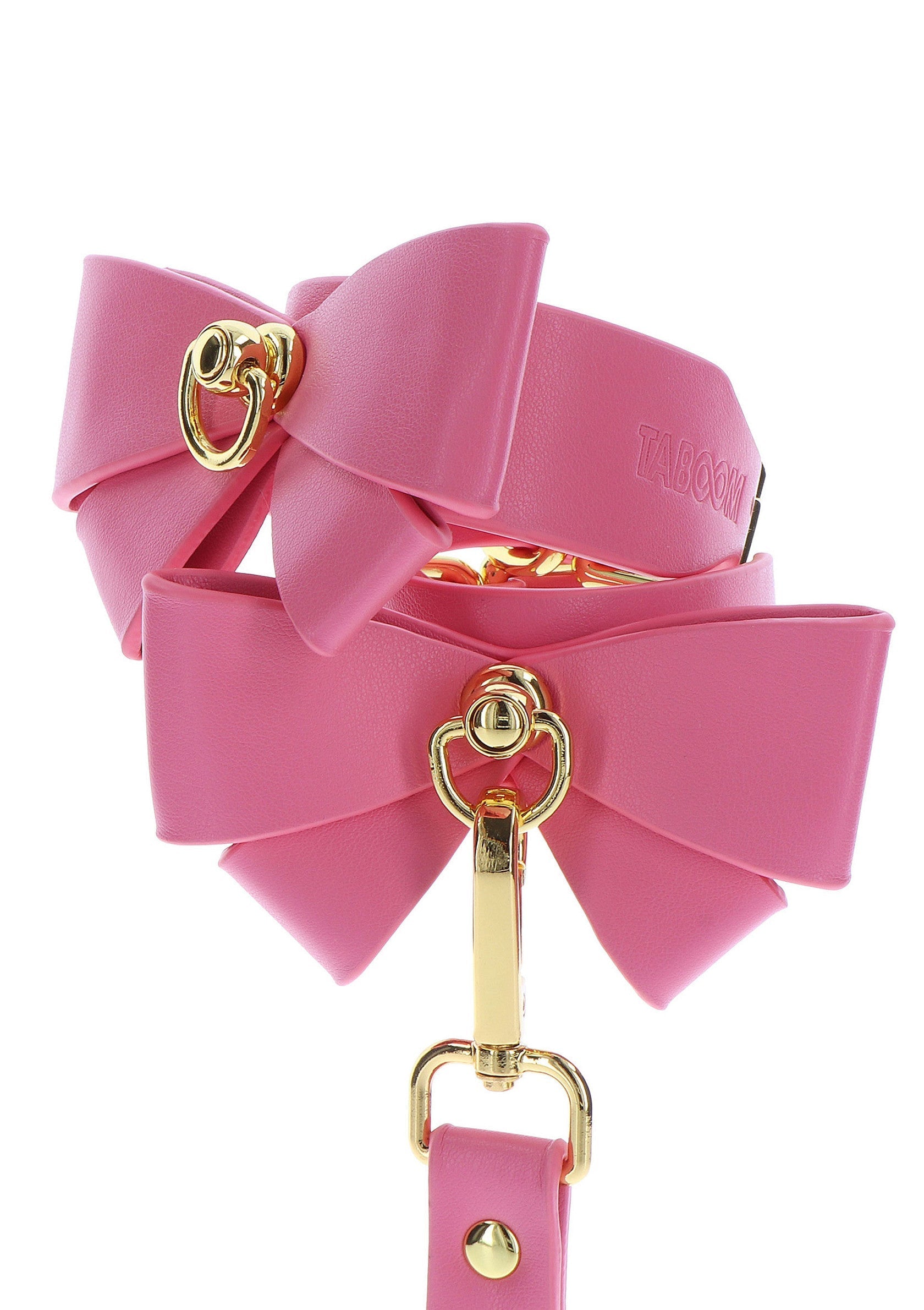 Collier et laisse rose avec nœud pour animaux de compagnie. Accessoires de mode pour chiens et chats.; Roze halsband en riem met strik voor huisdieren. Modeaccessoires voor honden en katten.; Pink pet collar and leash with bow. Fashion accessories for dogs and cats.