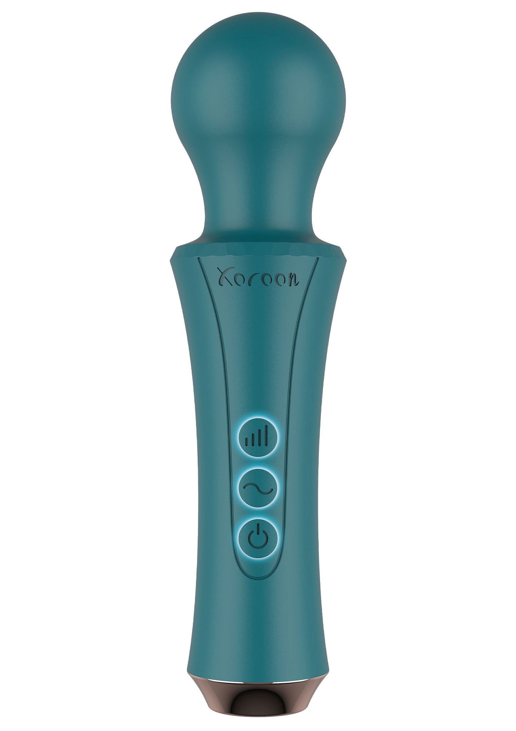Masseur vibrant Koroon bleu turquoise pour une relaxation optimale.; Turquoise Koroon vibrerende stimulator voor optimale ontspanning.; Teal Koroon vibrating massager for ultimate relaxation.