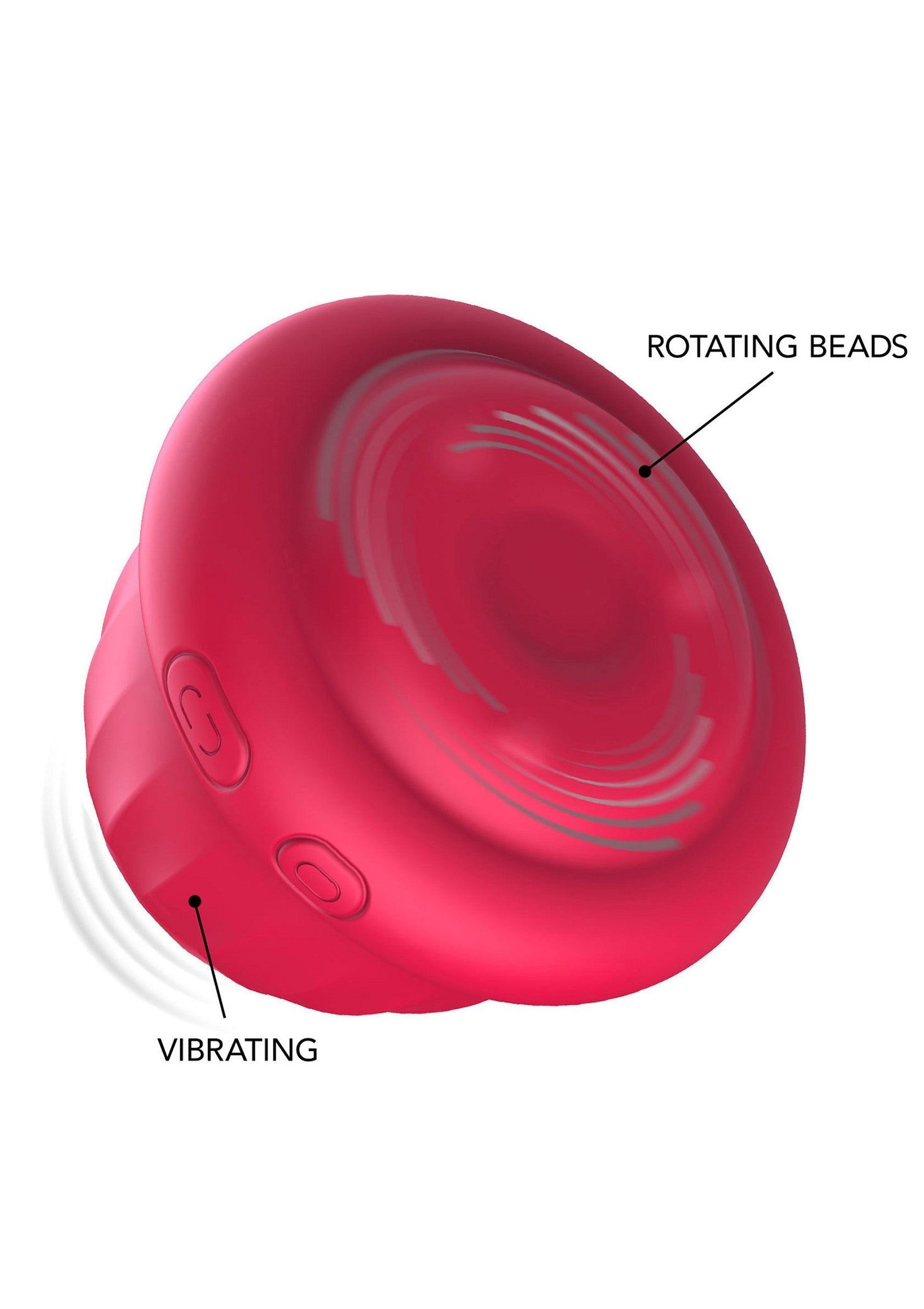 Masseur vibrant rose avec perles rotatives. Détente et plaisir garantis! ; Roze vibrerende stimulator met roterende kralen. Gegarandeerd ontspanning en plezier!; Pink vibrating massager with rotating beads. Guaranteed relaxation and pleasure!