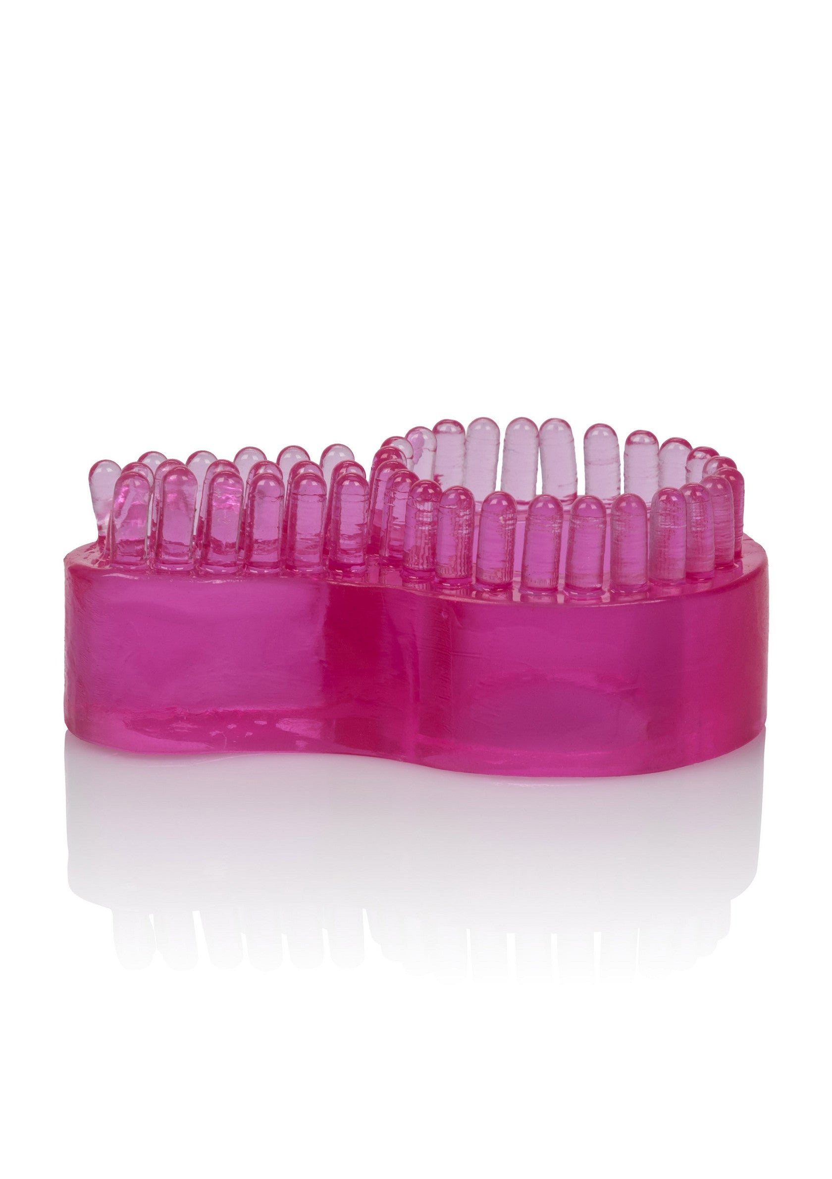 Jouet rose en forme de huit avec des picots pour le plaisir intime.; Roze speeltje in de vorm van een acht met noppen voor intiem plezier.; Pink figure-eight shaped toy with nubs for intimate pleasure.