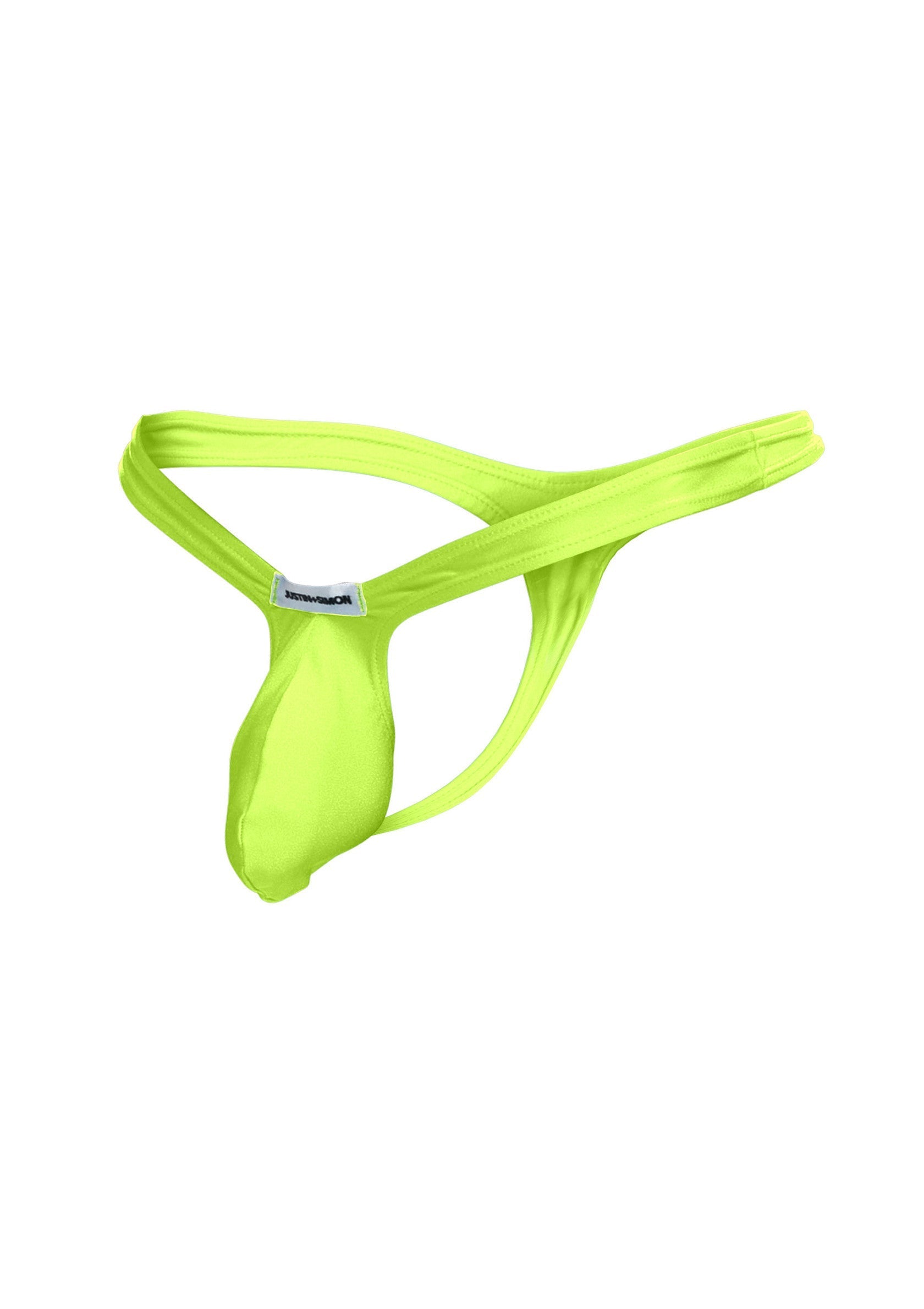 String de bain homme jaune fluo, confortable et sexy.; Stijlvolle en comfortabele felgele herenstring.; Stylish and comfortable neon yellow men's thong.