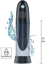 Pompe étanche (IPX8) de 21 cm pour le bain ou la douche. Conception ergonomique, facile à utiliser.; Waterdichte (IPX8) pomp van 21 cm voor bad of douche. Ergonomisch ontwerp, gemakkelijk te gebruiken.; 21cm Waterproof (IPX8) pump for bath or shower. Ergonomic design, easy to use.