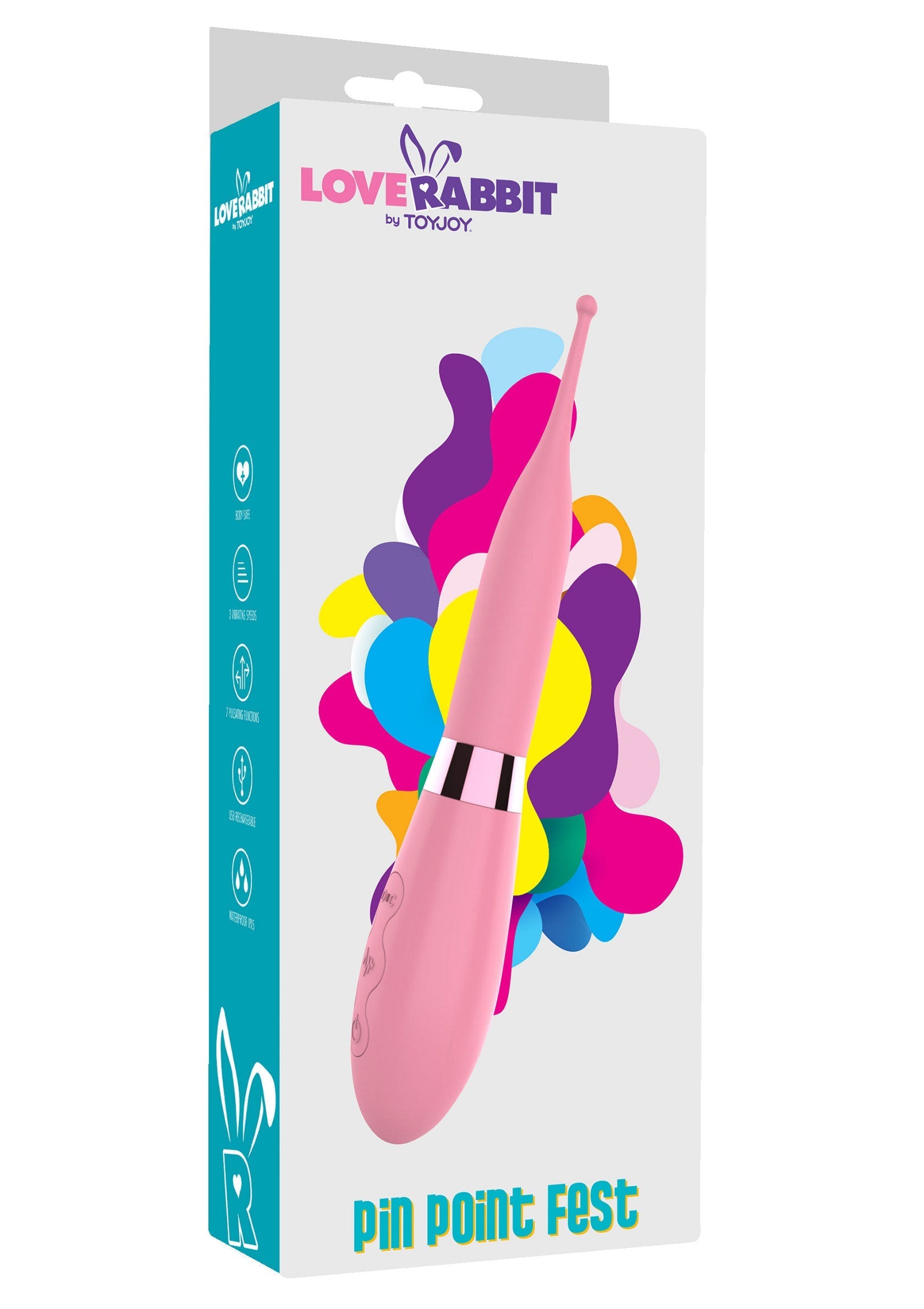LoveRabbit Pin Point Fest : vibrant plaisir ciblé pour une expérience intime intense et colorée. Découverte sensorielle garantie !; LoveRabbit Pin Point Fest: intense, gerichte vibratie voor een kleurrijke, intieme ervaring. Gegarandeerde zintuiglijke ontdekking!; LoveRabbit Pin Point Fest: intense, targeted vibration for a colorful, intimate experience. Guaranteed sensory discovery!