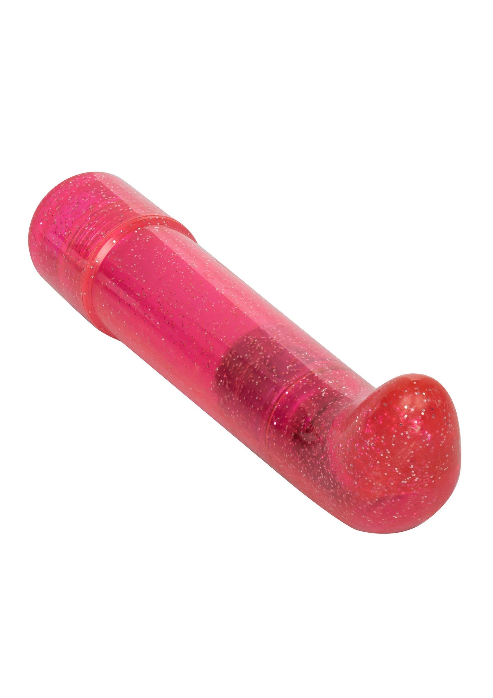 Vibromasseur rose scintillant pour le plaisir personnel. Compact et facile à utiliser.; Roze glitter vibrator voor persoonlijk plezier. Compact en makkelijk te gebruiken.; Pink glitter vibrator for personal pleasure. Compact and easy to use.