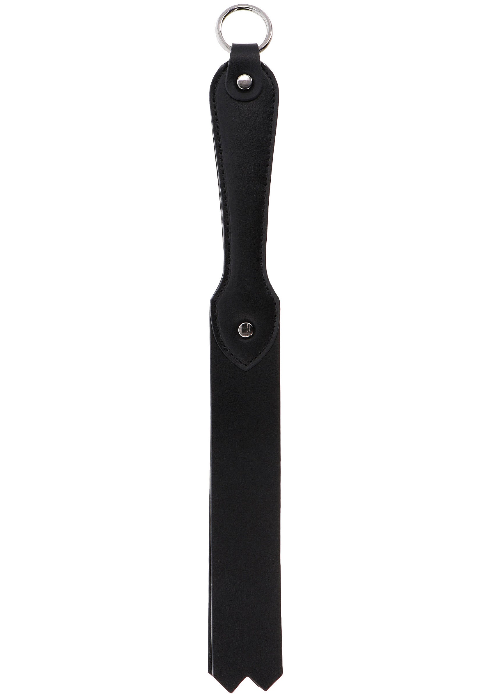 Palette en cuir noir pour jeux coquins. Accessoire BDSM élégant et raffiné pour pimenter vos jeux de rôle.; Zwarte leren paddle voor ondeugende spelletjes. Stijlvol en verfijnd BDSM-accessoire om je rollenspellen mee op te fleuren.; Black leather paddle for kinky games. Stylish & refined BDSM accessory to spice up your role-playing.