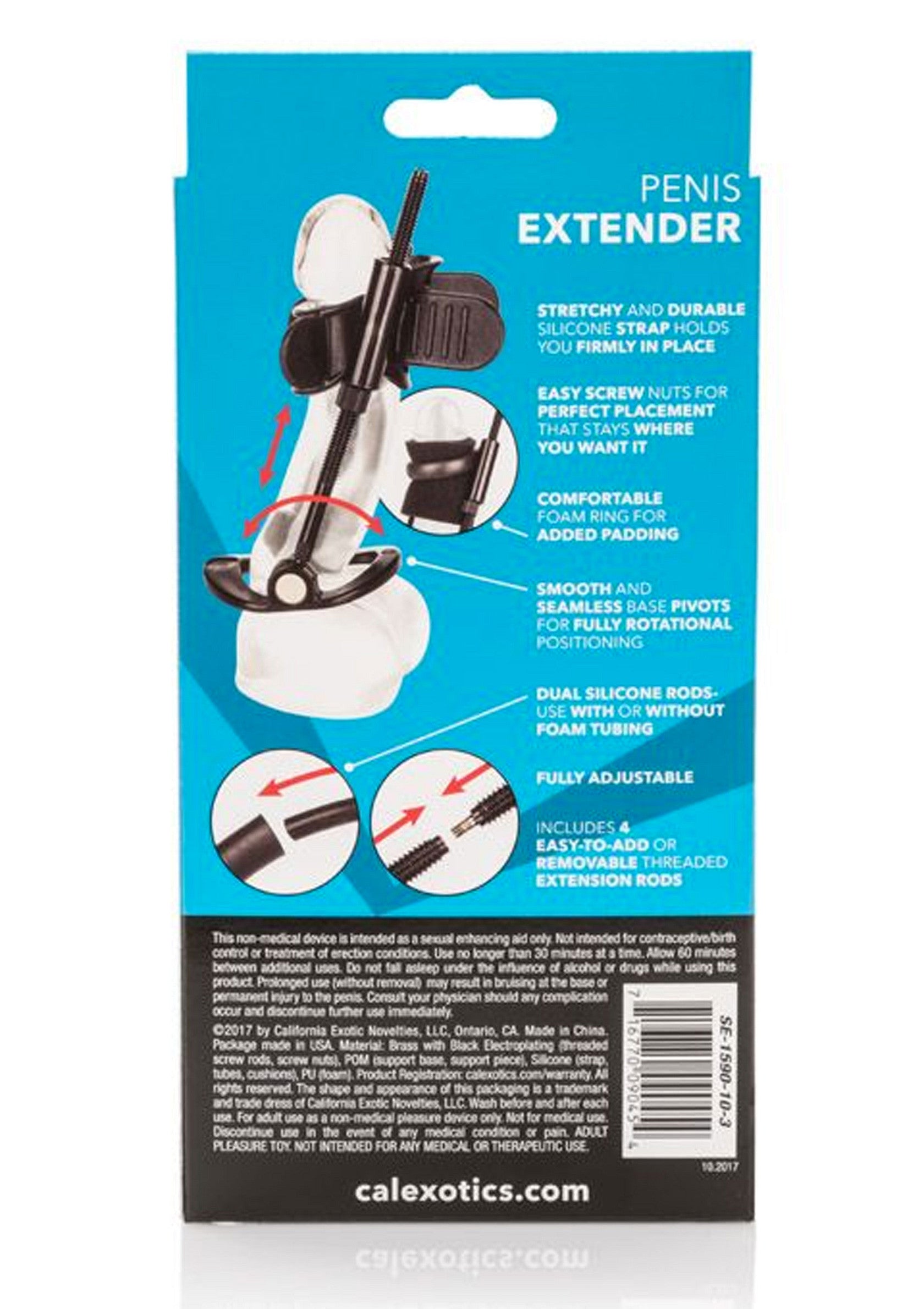 Extenseur pénien CalExotics pour un ajustement parfait et un confort optimal. Entièrement réglable.; CalExotics penis extender voor perfecte pasvorm en optimaal comfort. Volledig verstelbaar.; CalExotics penis extender for a perfect fit and optimal comfort. Fully adjustable.