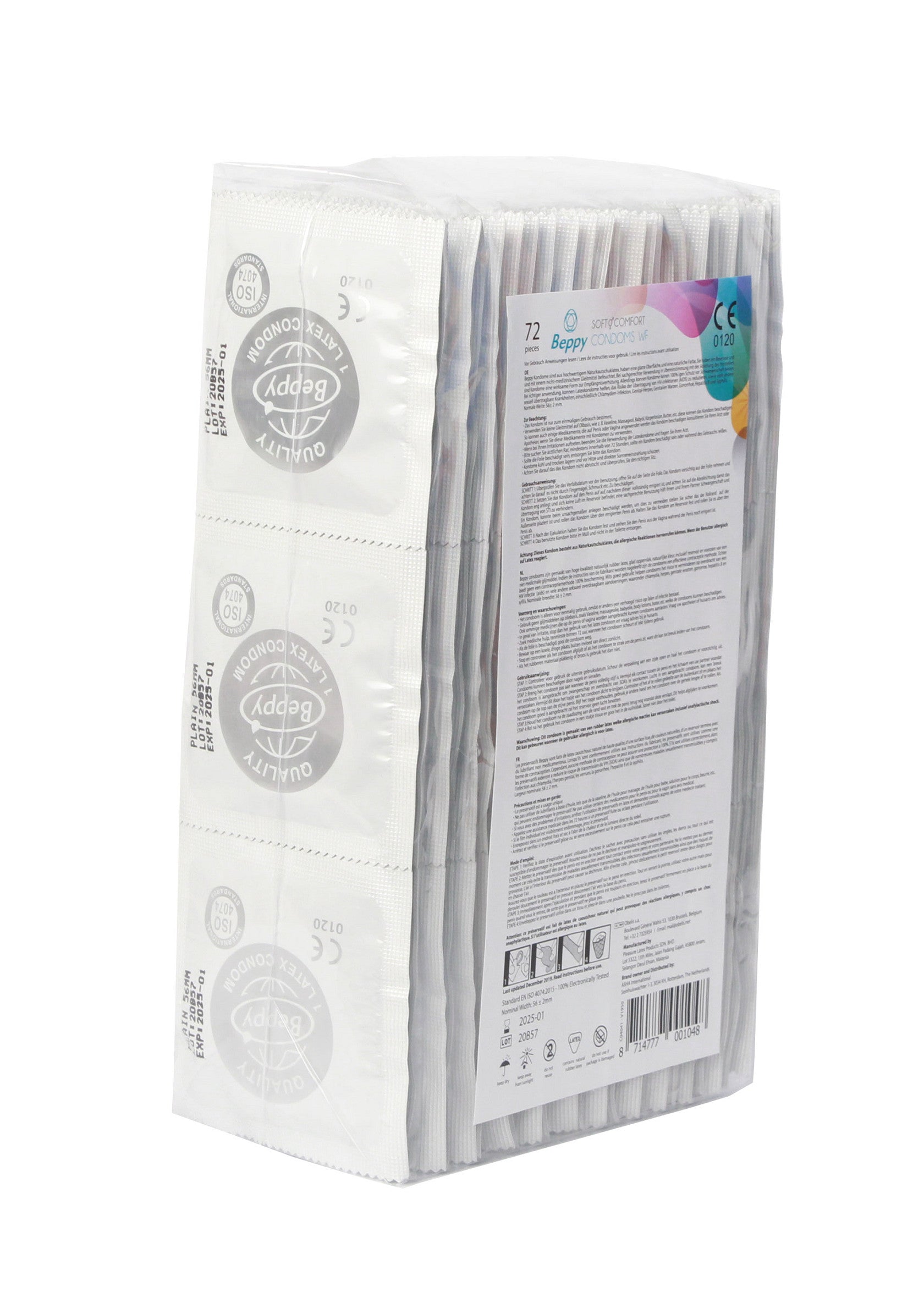 Pack de 72 préservatifs Beppy pour une protection sûre et fiable. Qualité supérieure assurée.; Beppy condooms grootverpakking van 72 stuks voor veilige en betrouwbare bescherming. Topkwaliteit gegarandeerd.; Beppy condoms bulk pack of 72 for safe and reliable protection. Top quality guaranteed.