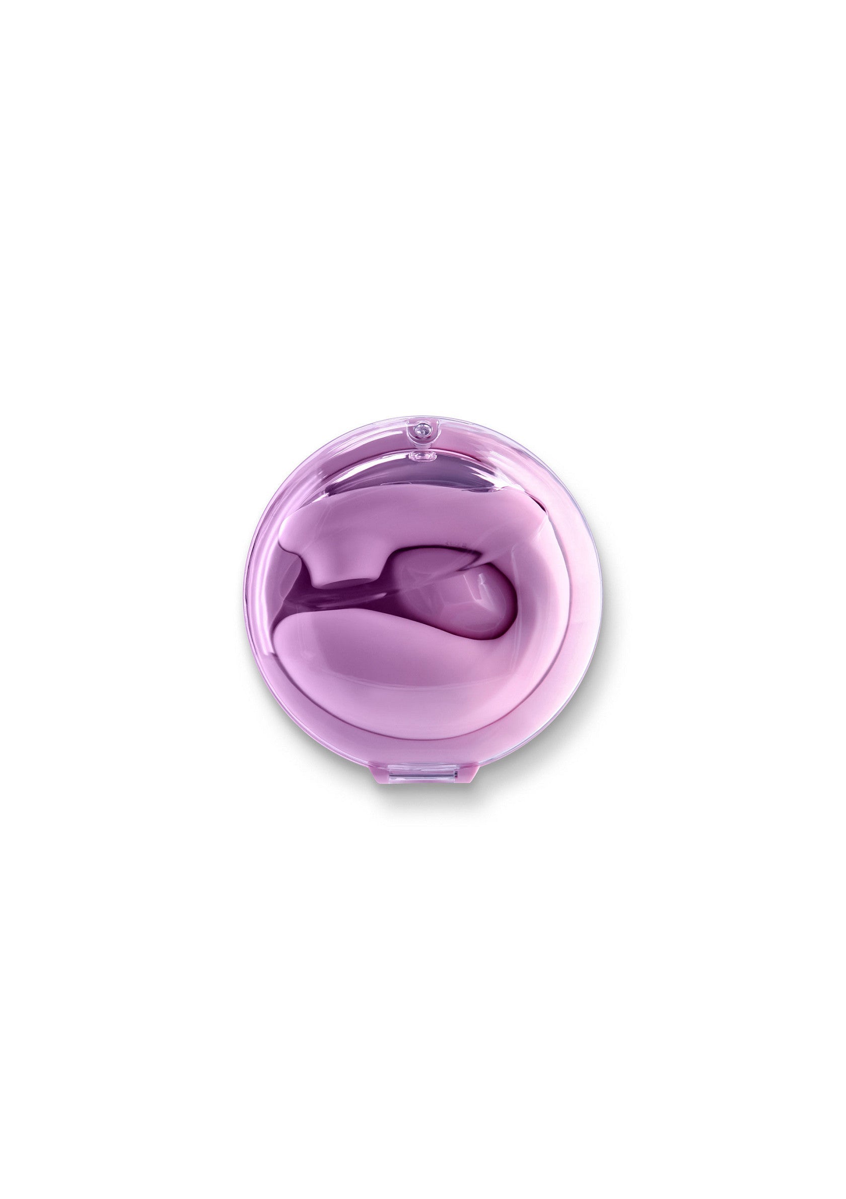 Boîte de maquillage ronde violette, idéale pour le blush, le fard à paupières ou la poudre compacte. Portable et élégante.; Paarse ronde make-updoos, ideaal voor blush, oogschaduw of compact poeder. Draagbaar en stijlvol.; Purple round makeup box, great for blush, eyeshadow, or pressed powder. Portable and stylish.