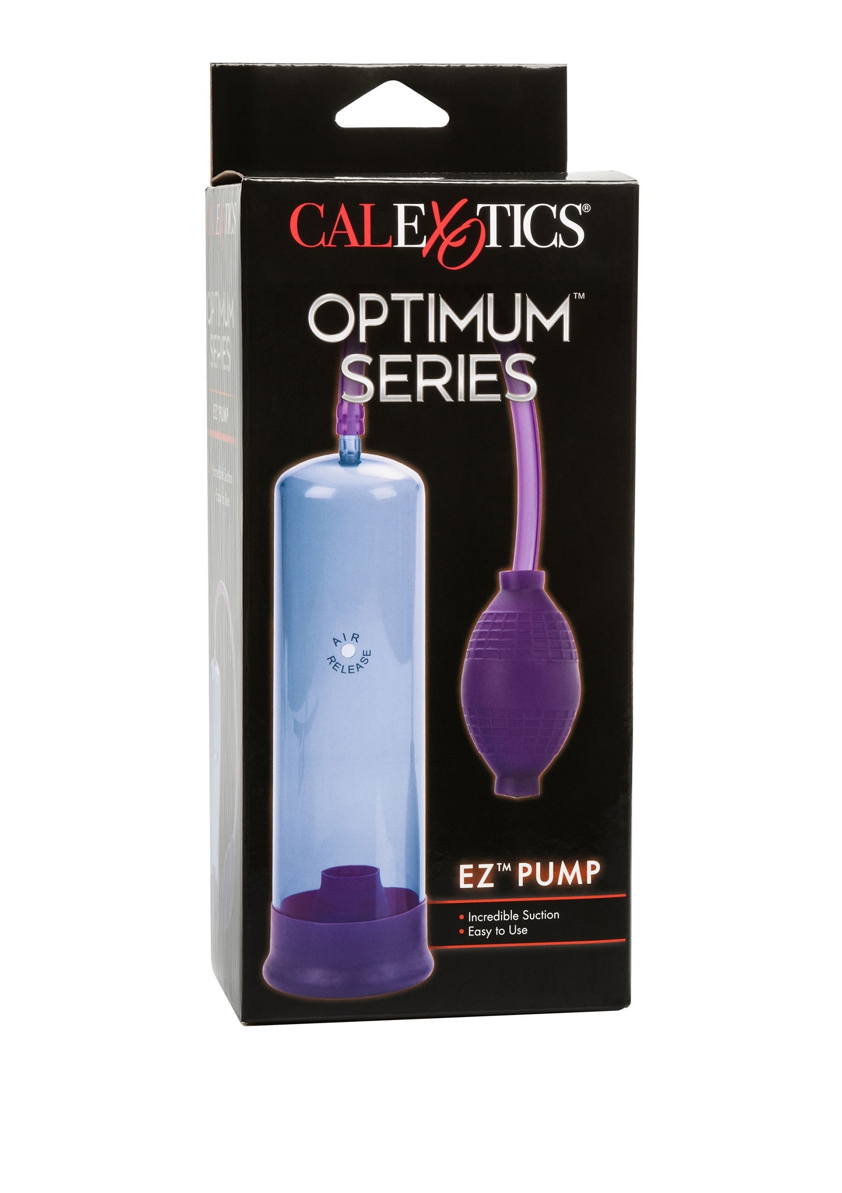 CalExotics Optimum Series EZ Pump. Pour une succion incroyable et facile à utiliser.; CalExotics Optimum Series EZ Pump. Voor ongelooflijke zuigkracht en gemakkelijk te gebruiken.; CalExotics Optimum Series EZ Pump. For incredible suction and Easy to use.