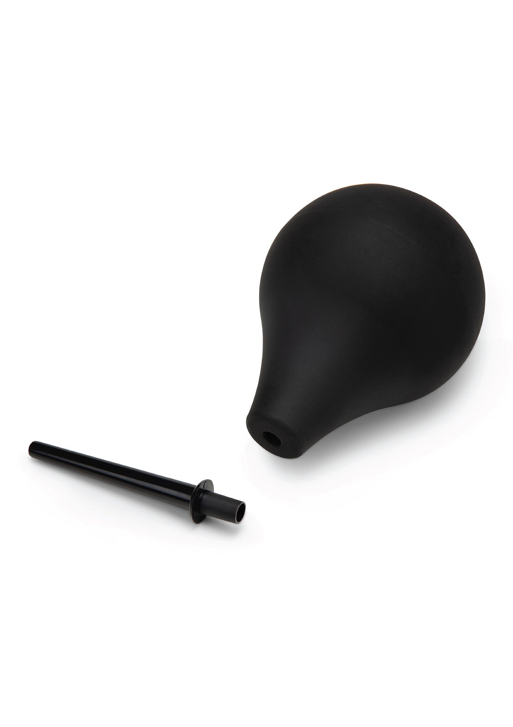 Poire à lavement noire pour une hygiène intime optimale.; Zwarte klysma peer voor optimale intieme hygiëne.; Black douche enema bulb for optimal intimate hygiene.