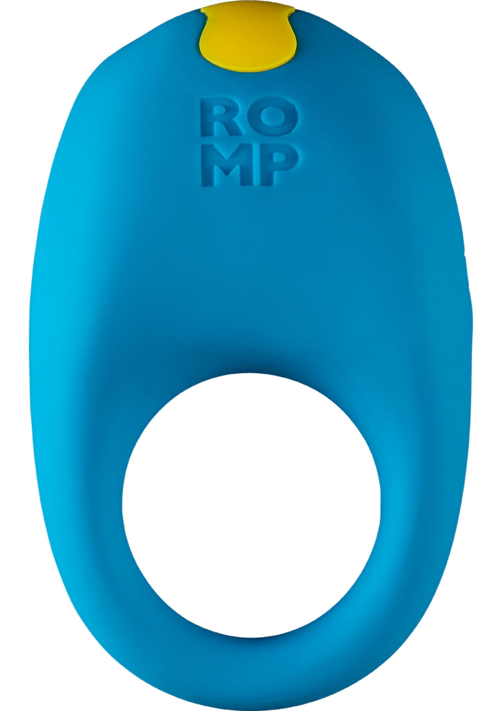 Anneau vibrant ROMP bleu et jaune pour plus de plaisir et de sensations. Explorez de nouvelles aventures érotiques avec style !; Blauwe en gele ROMP vibrerende ring voor meer genot en sensaties. Ontdek nieuwe erotische avonturen in stijl!; Blue and yellow ROMP vibrating ring for increased pleasure and sensations. Explore new erotic adventures in style!