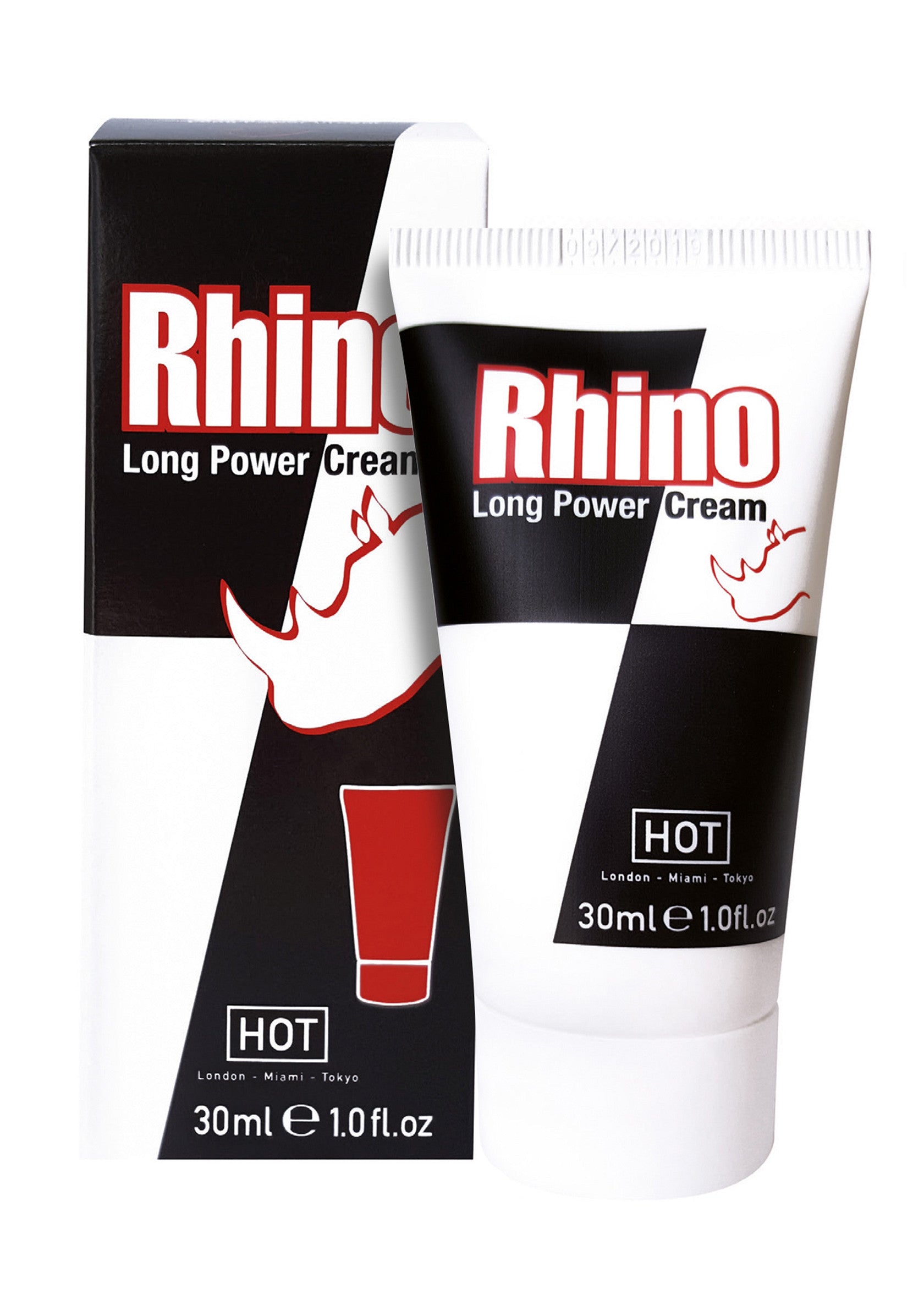Rhino Long Power Cream : crème pour homme pour plus de puissance et de plaisir. Pot de 30 ml.; Rhino Long Power Cream: crème voor mannen voor meer kracht en plezier. Pot van 30 ml.; Rhino Long Power Cream: Men's cream for enhanced power and pleasure. 30 ml tube.