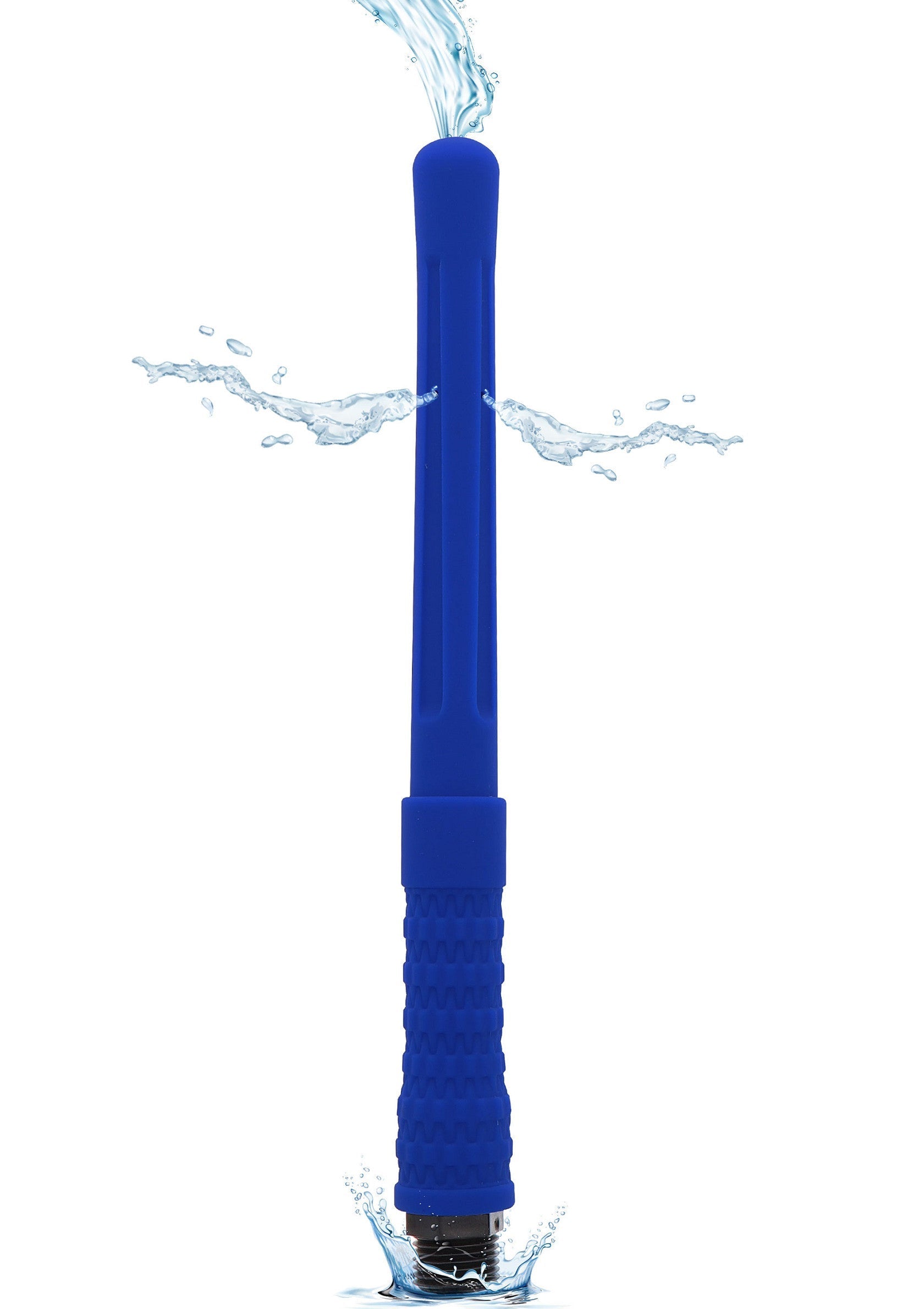 Accessoire bleu étanche pour l'hygiène intime. Nettoyage facile et sûr.; Blauwe waterdichte accessoire voor intieme hygiëne. Veilige en makkelijke reiniging.; Blue waterproof accessory for intimate hygiene. Safe and easy cleaning.