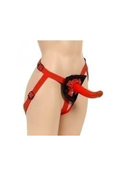 Harnais vibrant rouge pour des plaisirs intenses. Explorez de nouvelles sensations avec cet accessoire audacieux et excitant.; Rode vibrerende tuigje voor intense genoegens. Verken nieuwe sensaties met dit gedurfde en opwindende accessoire.; Red vibrating harness for intense pleasures. Explore new sensations with this bold and exciting accessory.