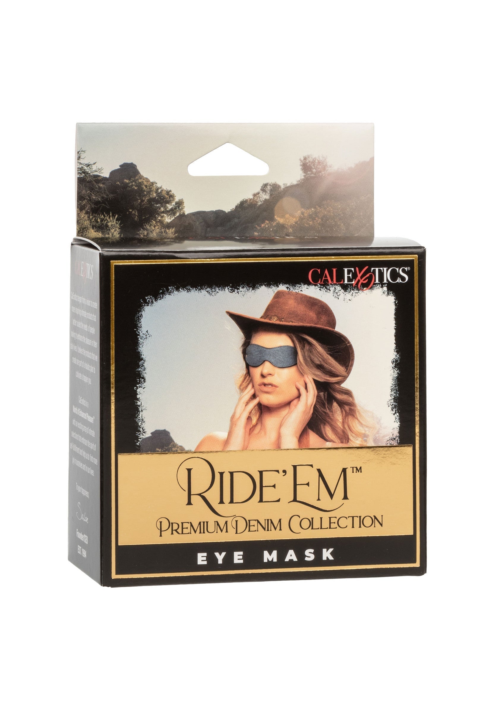 Masque pour les yeux Ride 'Em Premium Denim Collection pour des nuits paisibles et élégantes.; Ride 'Em Premium Denim Collection oogmasker voor een rustige en stijlvolle nacht.; Ride 'Em Premium Denim Collection eye mask for a peaceful and stylish night.