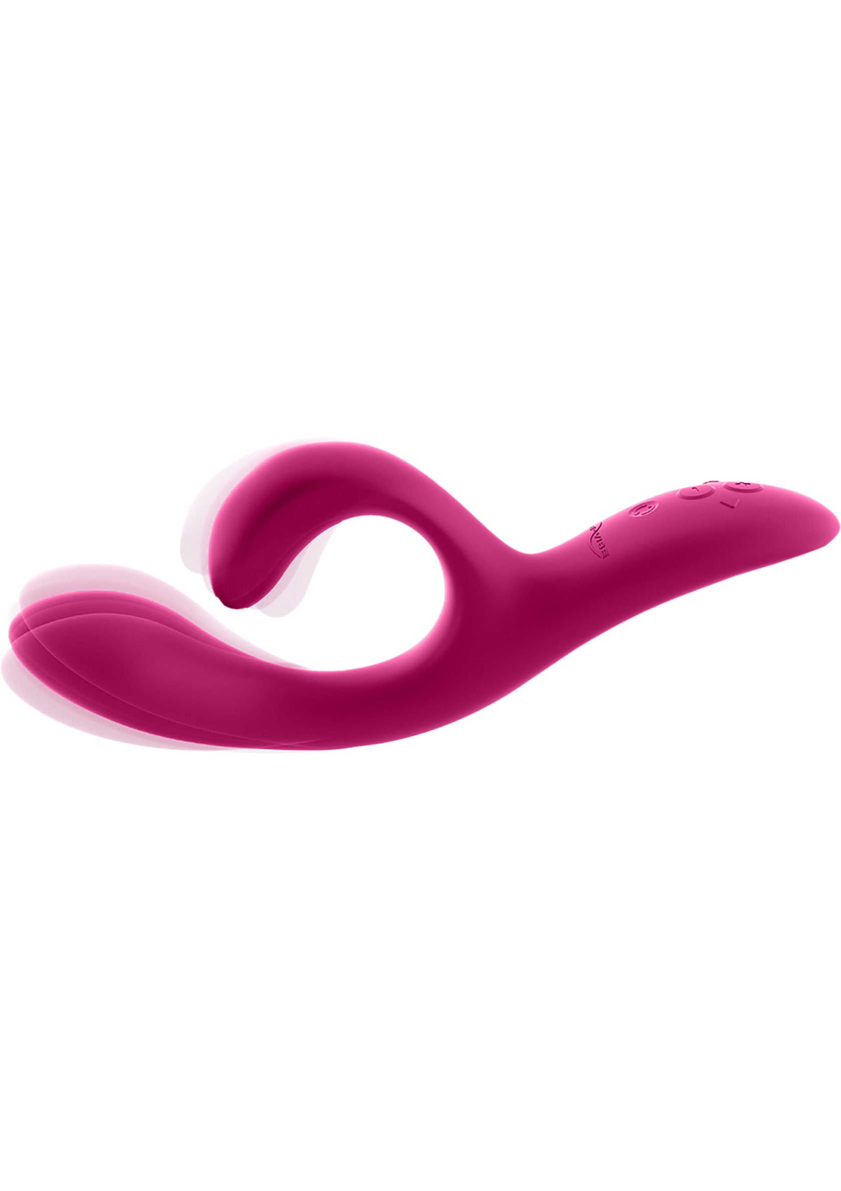 Vibrateur double stimulant rose pour plus de plaisir. Découvrez une nouvelle expérience sensorielle avec ce sextoy innovant.; Roze dubbele stimulator vibrator voor meer genot. Ontdek een nieuwe sensuele ervaring met dit innovatieve seksspeeltje.; Pink dual stimulator vibrator for increased pleasure. Discover a new sensual experience with this innovative sex toy.