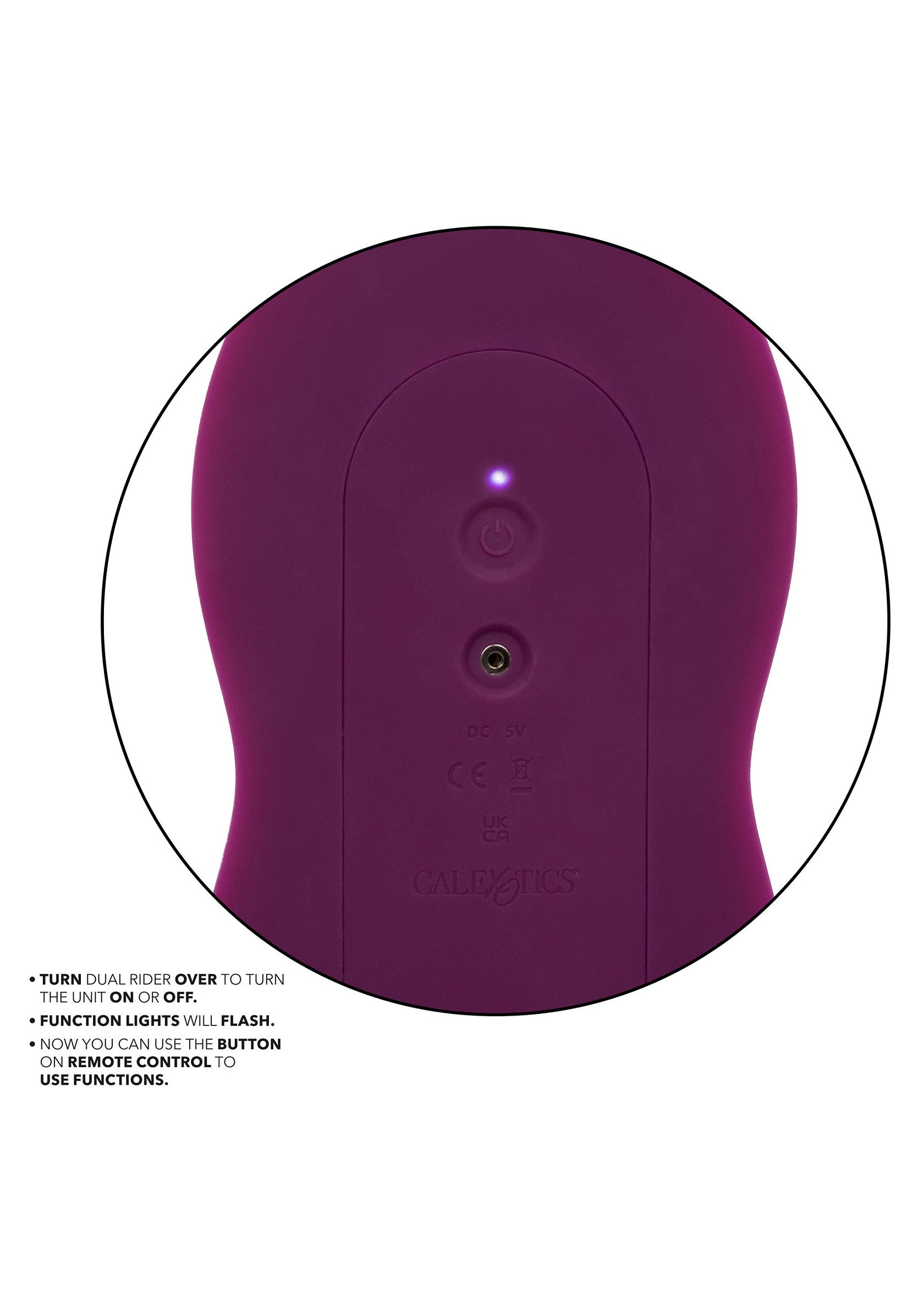 Jouet violet avec bouton de contrôle pour plus de sensations.; Paars speeltje met bedieningsknop voor extra sensaties.; Purple toy with control button for extra sensations.