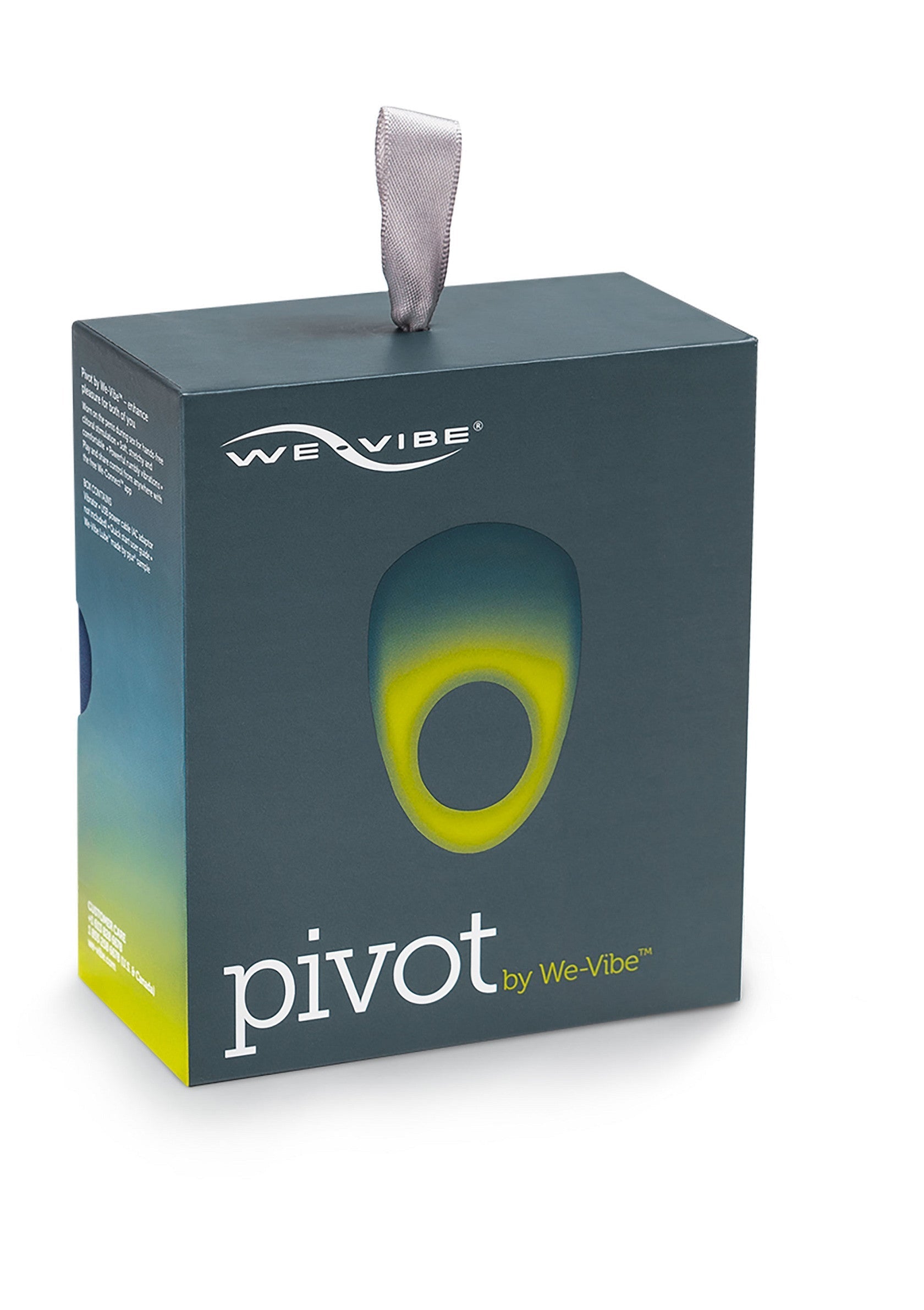 Boîte de We-Vibe Pivot, un anneau vibrant rechargeable pour couples, parfait pour ajouter du plaisir et de l'intimité.; Doos van We-Vibe Pivot, een oplaadbare vibrerende ring voor koppels, perfect om plezier en intimiteit toe te voegen.; We-Vibe Pivot box, a rechargeable vibrating ring for couples, perfect for adding fun and intimacy.