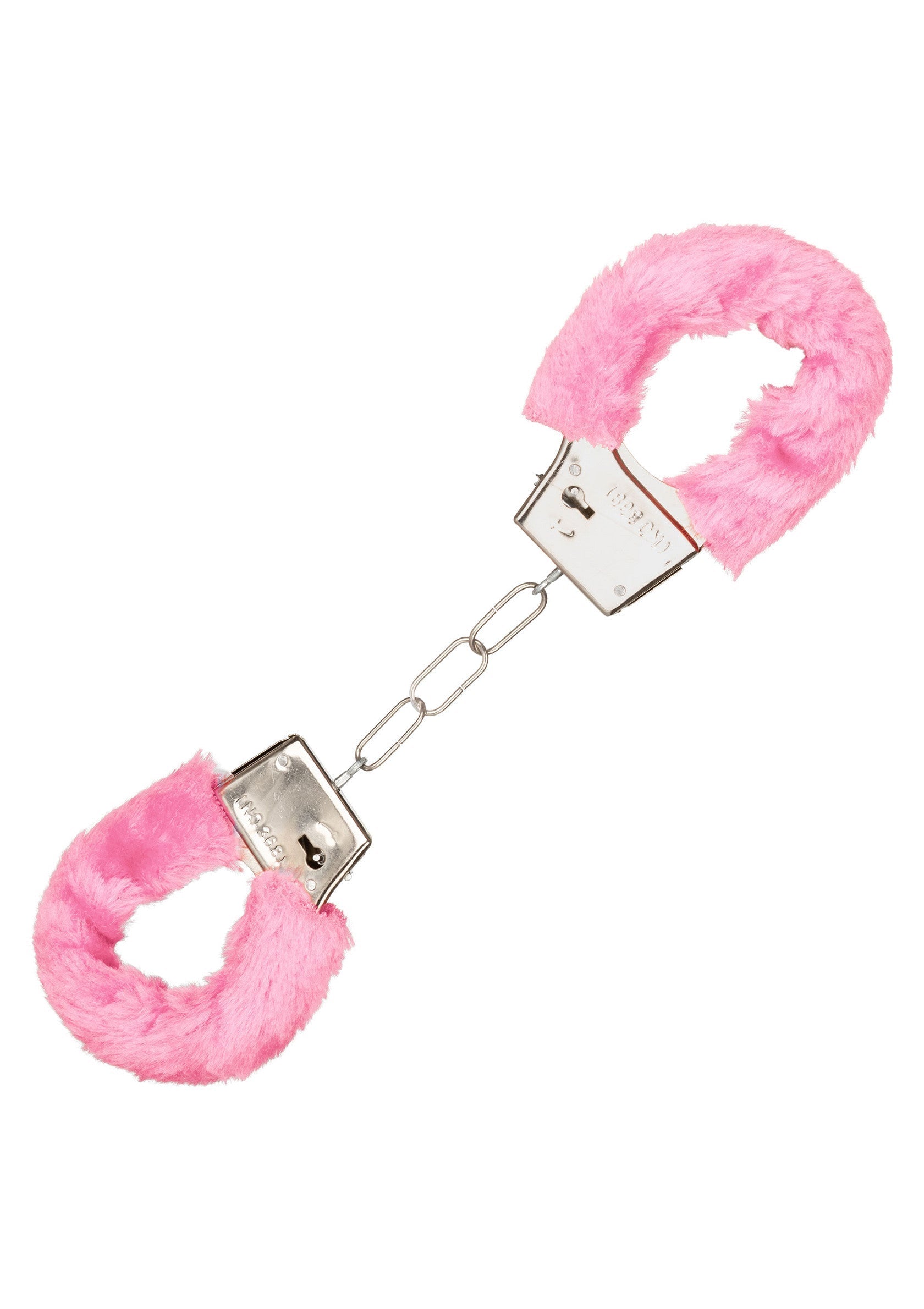 Menottes roses en fourrure pour un jeu coquin et doux. Accessoire de séduction pour pimenter votre vie amoureuse.; Roze, zachte handboeien voor speels plezier. Sexy accessoire om je liefdesleven mee op te fleuren.; Pink furry handcuffs for playful fun. Sexy accessory to spice up your love life. 