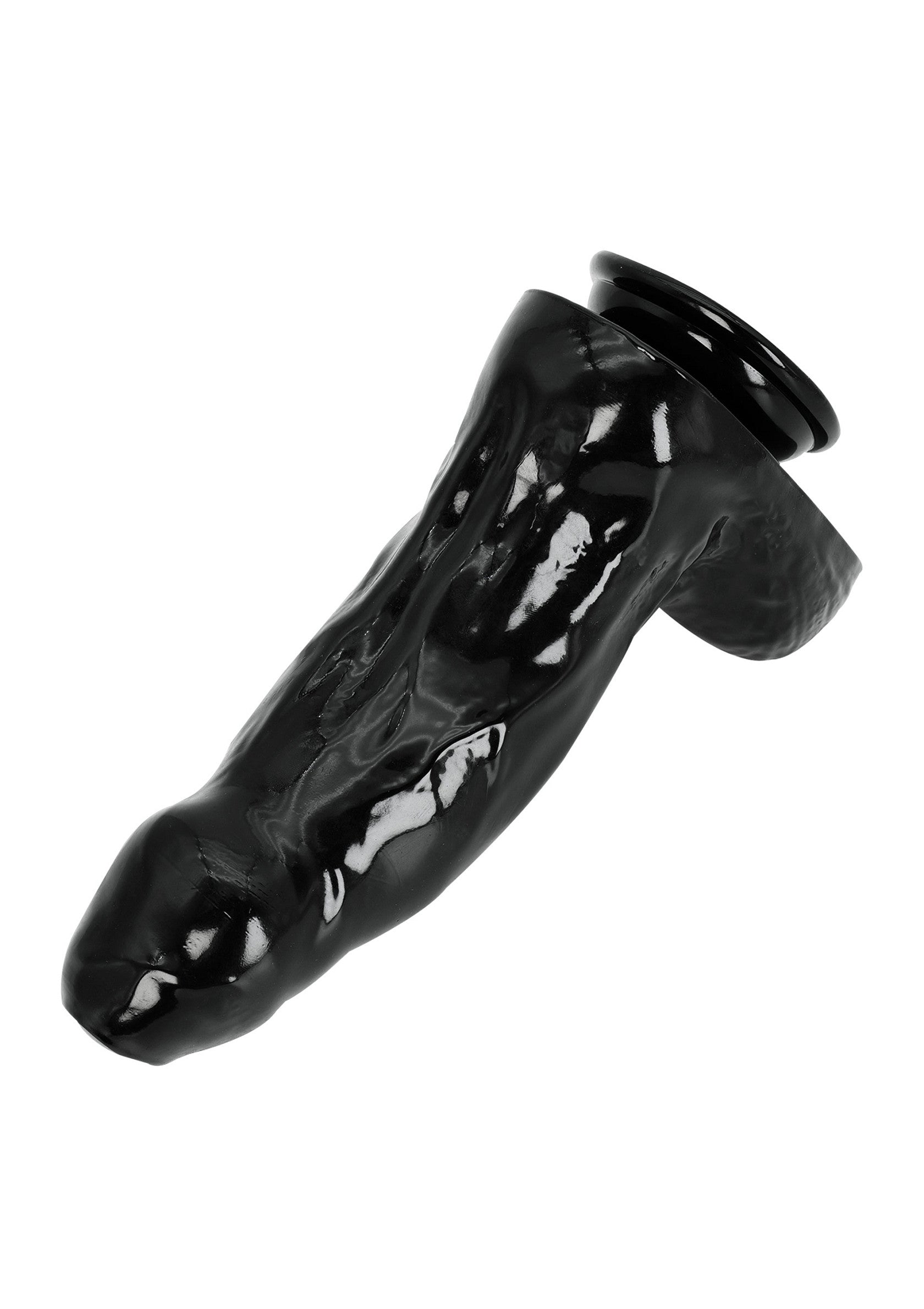 Gode noir réaliste avec anneau pour plus de plaisir. Explorez de nouvelles sensations !; Realistische zwarte dildo met ring voor extra genot. Ontdek nieuwe sensaties!; Realistic black dildo with ring for added pleasure. Explore new sensations!