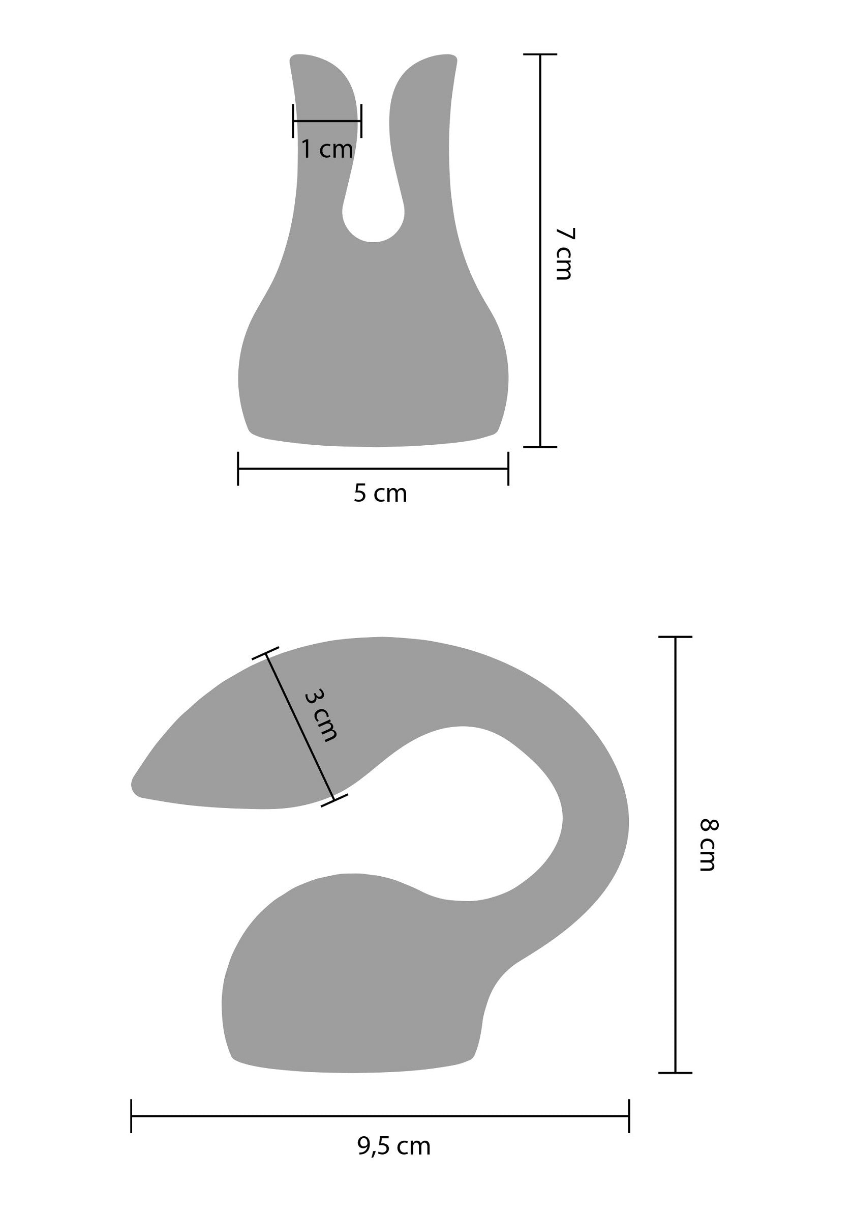 Schémas techniques détaillés d'un support original et d'un accessoire décoratif.; Gedetailleerde technische tekeningen van een originele houder en decoratief accessoire.; Detailed technical drawings of an original holder and decorative accessory.