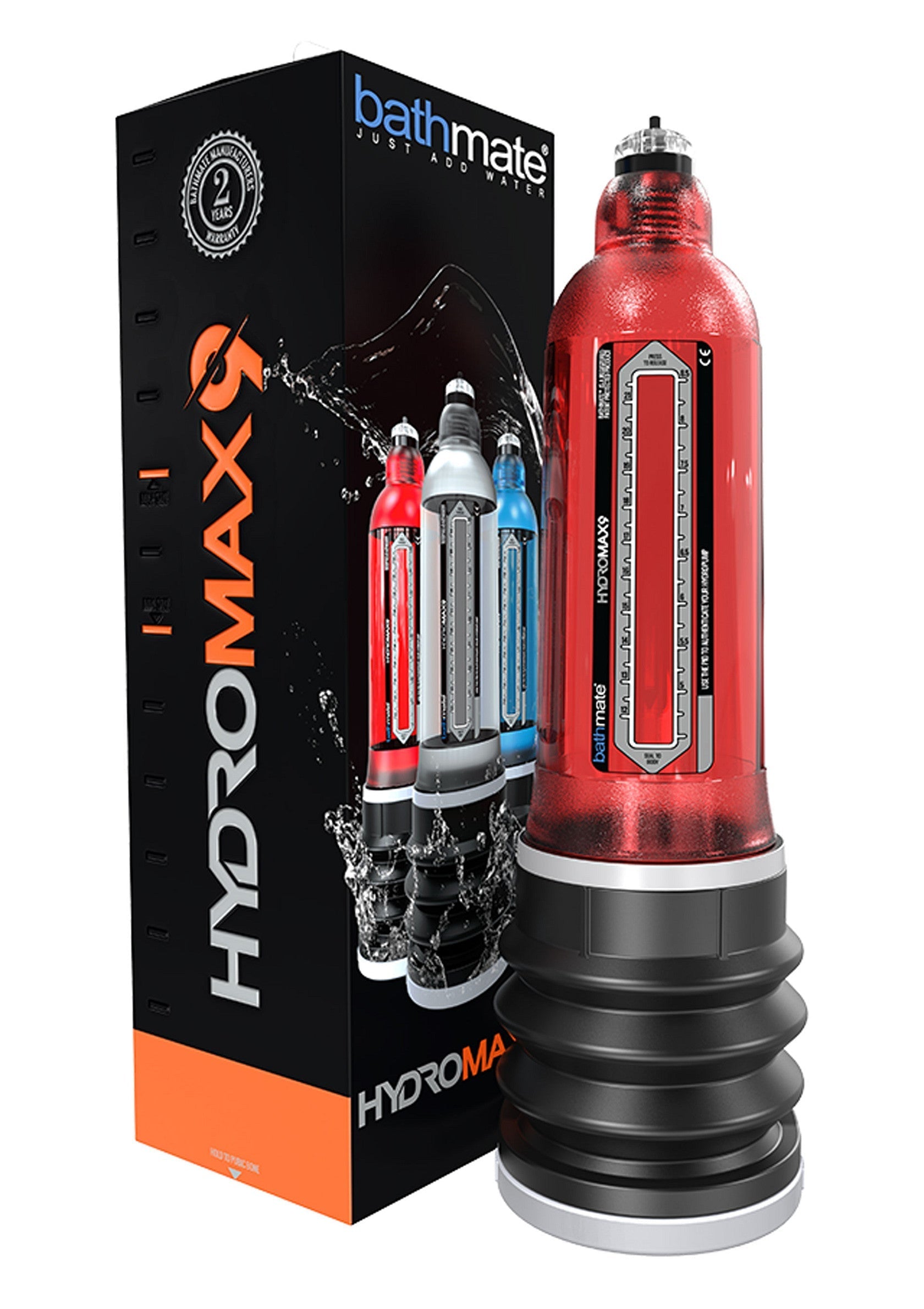 Bathmate Hydromax 9 pour hommes. Pompe à pénis hydraulique rouge pour un développement maximal. Achetez maintenant !; Bathmate Hydromax 9 voor mannen. Rode hydraulische penis pomp voor maximale ontwikkeling. Koop nu!; Bathmate Hydromax 9 for men. Red hydraulic penis pump for maximum development. Buy now!