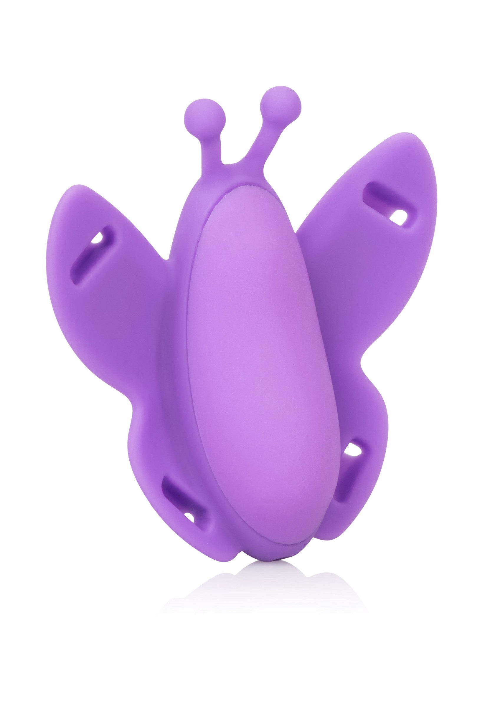 Vibromasseur papillon violet pour le plaisir personnel.; Paarse vlinder vibrator voor persoonlijk plezier.; Purple butterfly vibrator for personal pleasure.
