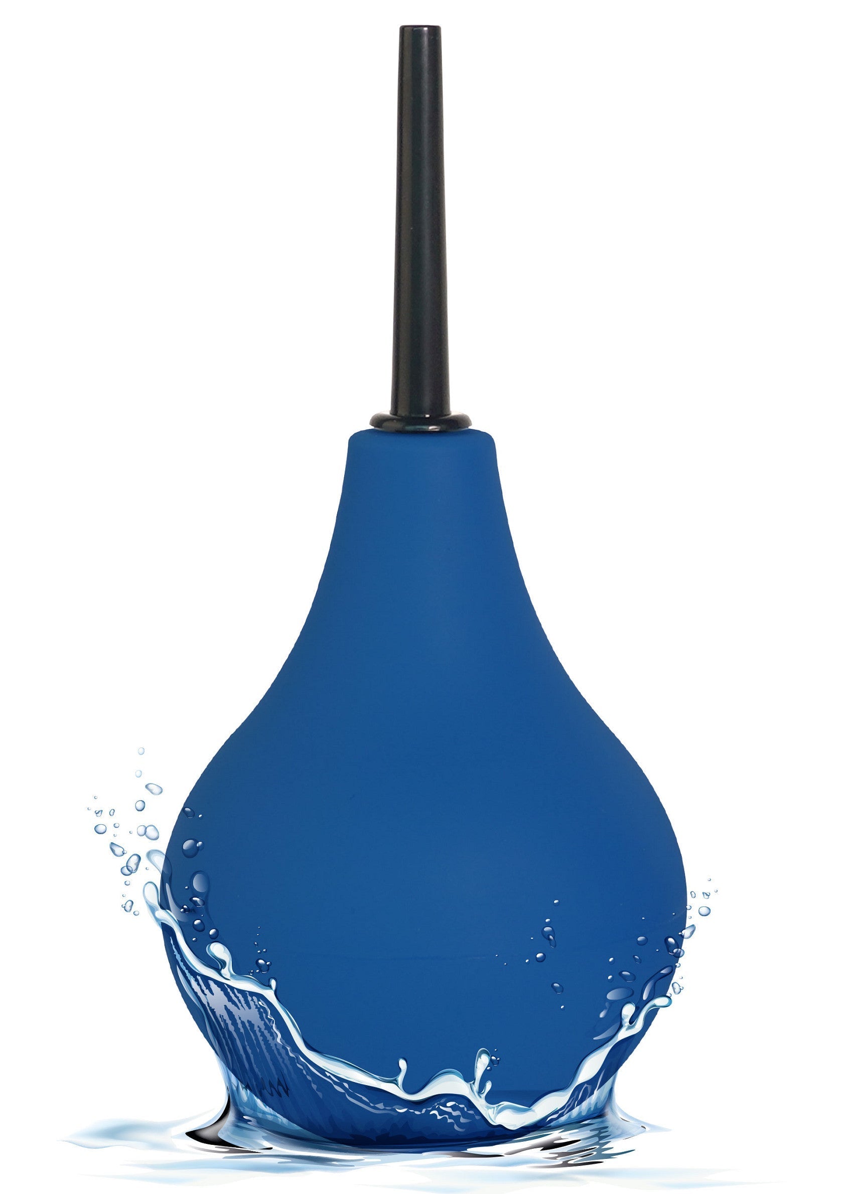 Poire à lavement bleue pour l'hygiène intime et la santé. Douche anale et vaginale douce et efficace.; Blauwe klysma spuit voor intieme hygiëne en gezondheid. Zachte en effectieve vaginale en anale douche.; Blue enema bulb for intimate hygiene & health. Gentle and effective vaginal & anal douching.