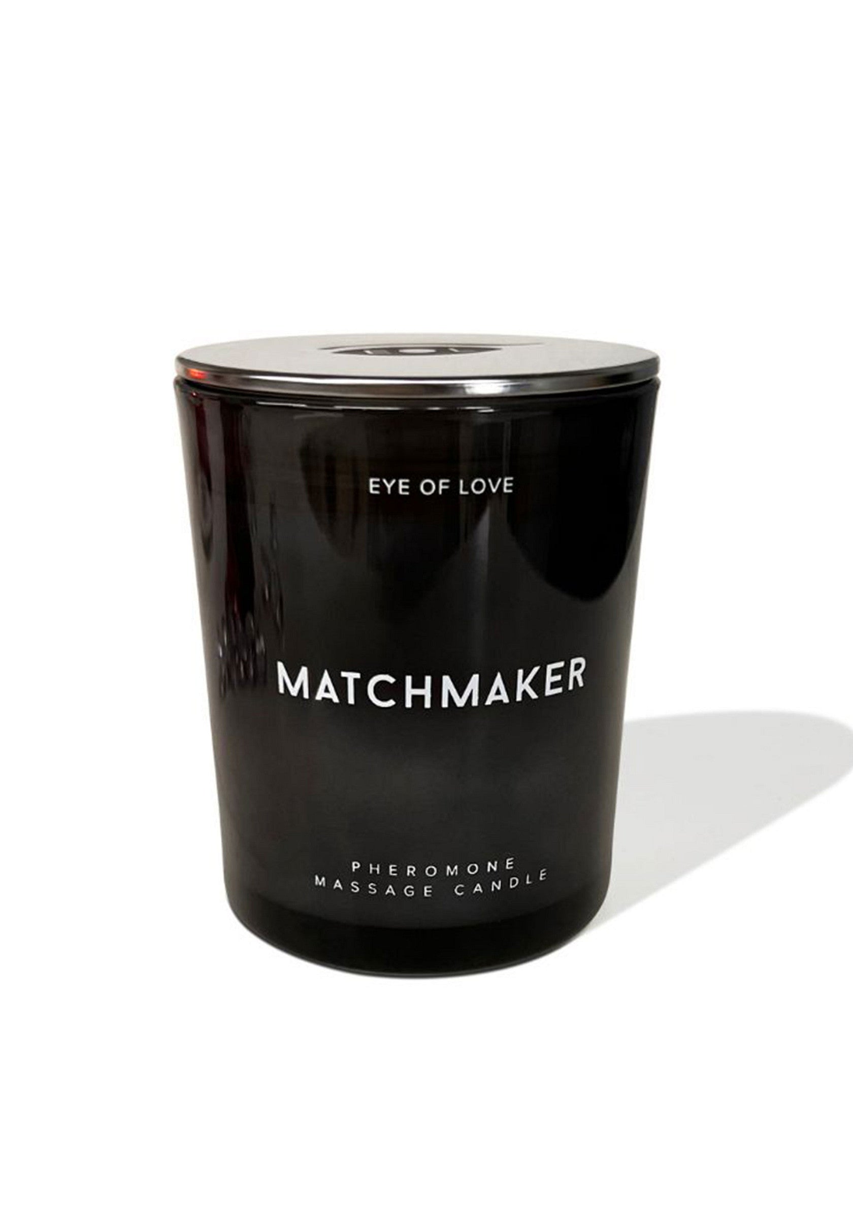 Bougie de massage aux phéromones 'Matchmaker' Eye of Love. Créez une ambiance romantique et sensuelle.; Eye of Love 'Matchmaker' feromoon massagekaars. Creëer een romantische en sensuele sfeer.; Eye of Love 'Matchmaker' pheromone massage candle. Create a romantic and sensual atmosphere.