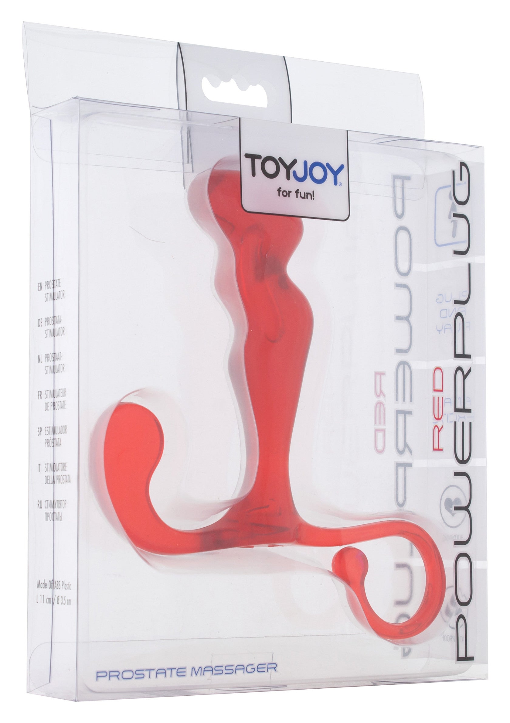 ToyJoy Powerplug Red, masseur de prostate pour le plaisir masculin.; ToyJoy Powerplug Red, prostaatmasseerder voor mannelijk genot.; ToyJoy Powerplug Red prostate massager for male pleasure.