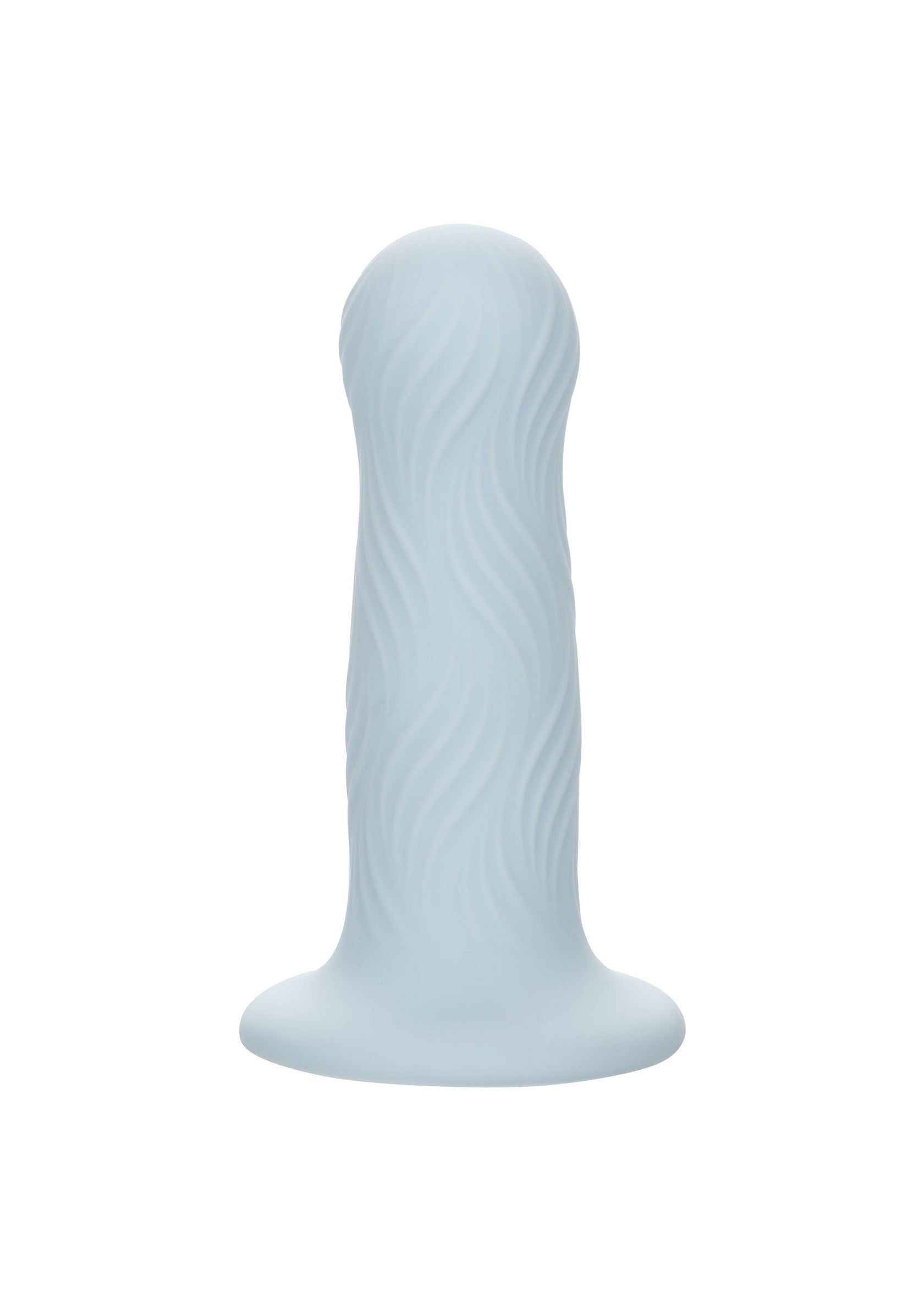 Godemichet texturé bleu clair pour le plaisir adulte.; Lichtblauwe, getextureerde dildo voor volwassen plezier.; Light blue, textured dildo for adult pleasure.
