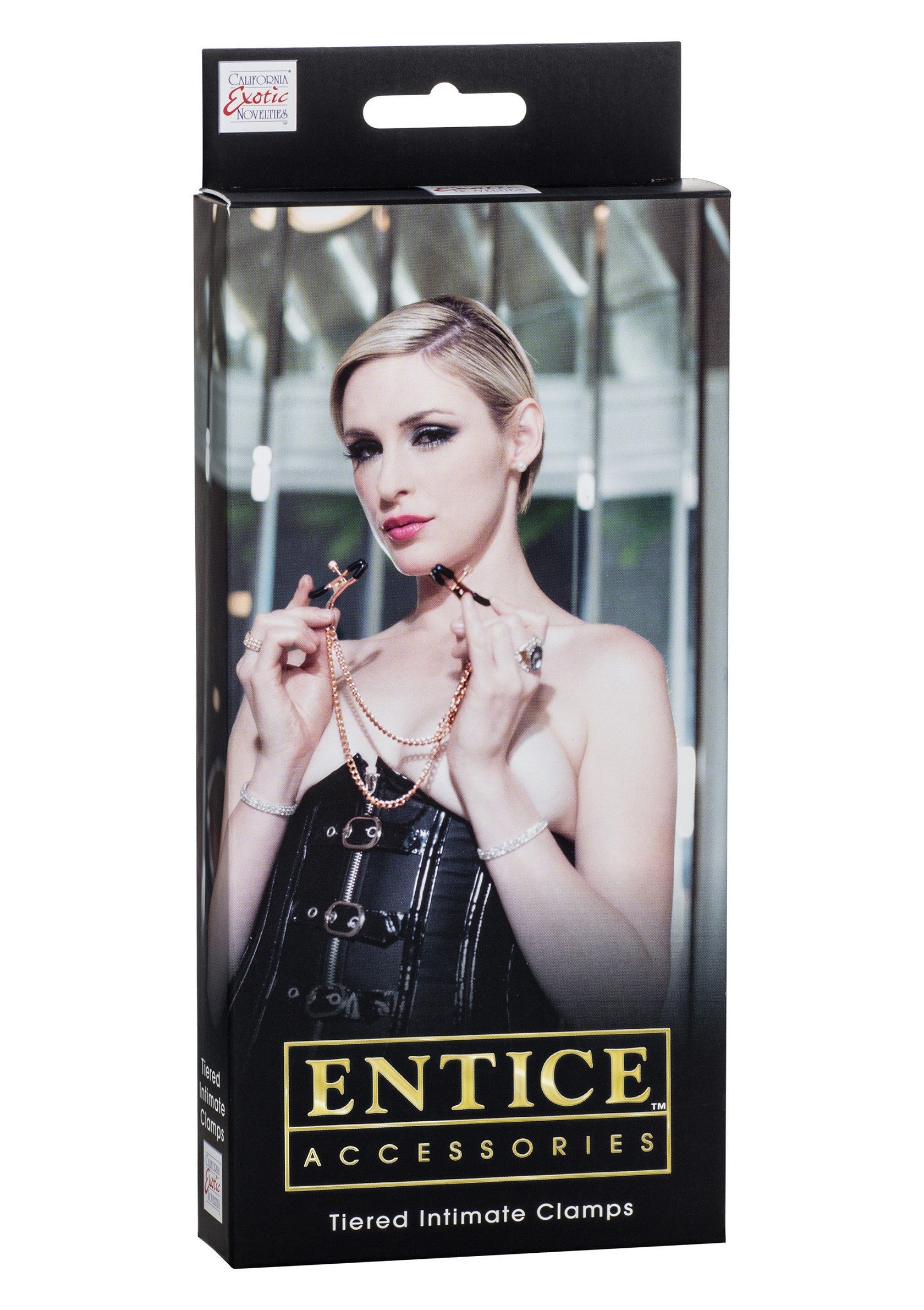Pince-tétons Intimes à Niveaux Entice Accessories, pour une expérience sensuelle et audacieuse garantie.; Entice Accessories Gelaagde Intieme Tepelklemmen voor een gegarandeerd sensuele en gedurfde ervaring.; Entice Accessories Tiered Intimate Clamps for a guaranteed sensual and daring experience.