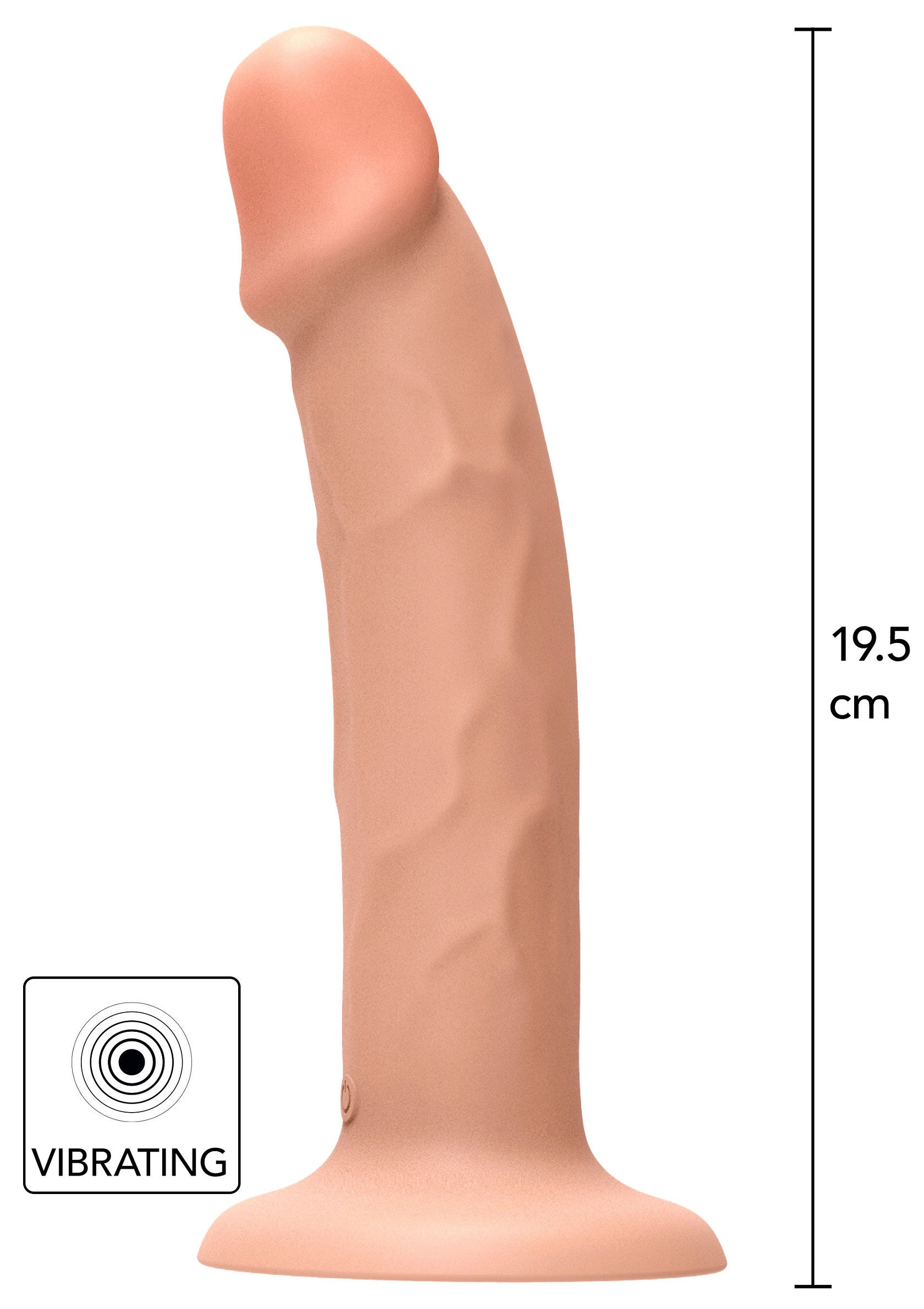 Godemichet vibrant de 19,5 cm pour plus de plaisir. Texture réaliste.; Vibrerende dildo van 19,5 cm voor extra genot. Realistische textuur.; 19.5 cm vibrating dildo for extra pleasure. Realistic texture.